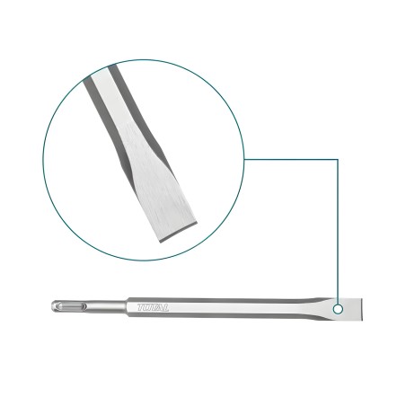 Formão SDS PLUS TAC15121411 | 250 x 20 mm | Cromo-molibdénio (Cr-Mo)