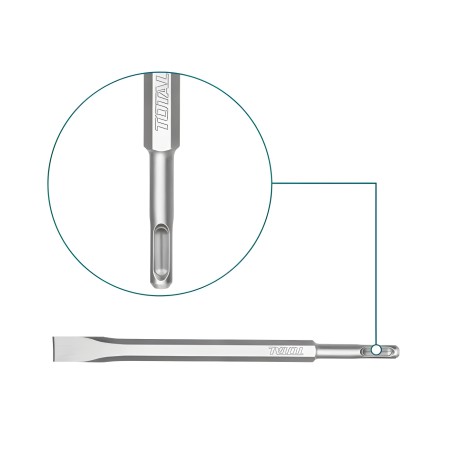 Formão SDS PLUS TAC15121411 | 250 x 20 mm | Cromo-molibdénio (Cr-Mo)