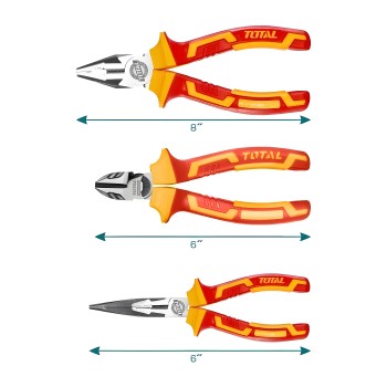 3-teiliges Set isolierter Zangen THT2K0302 | Chrom-Vanadium (Cr-V)