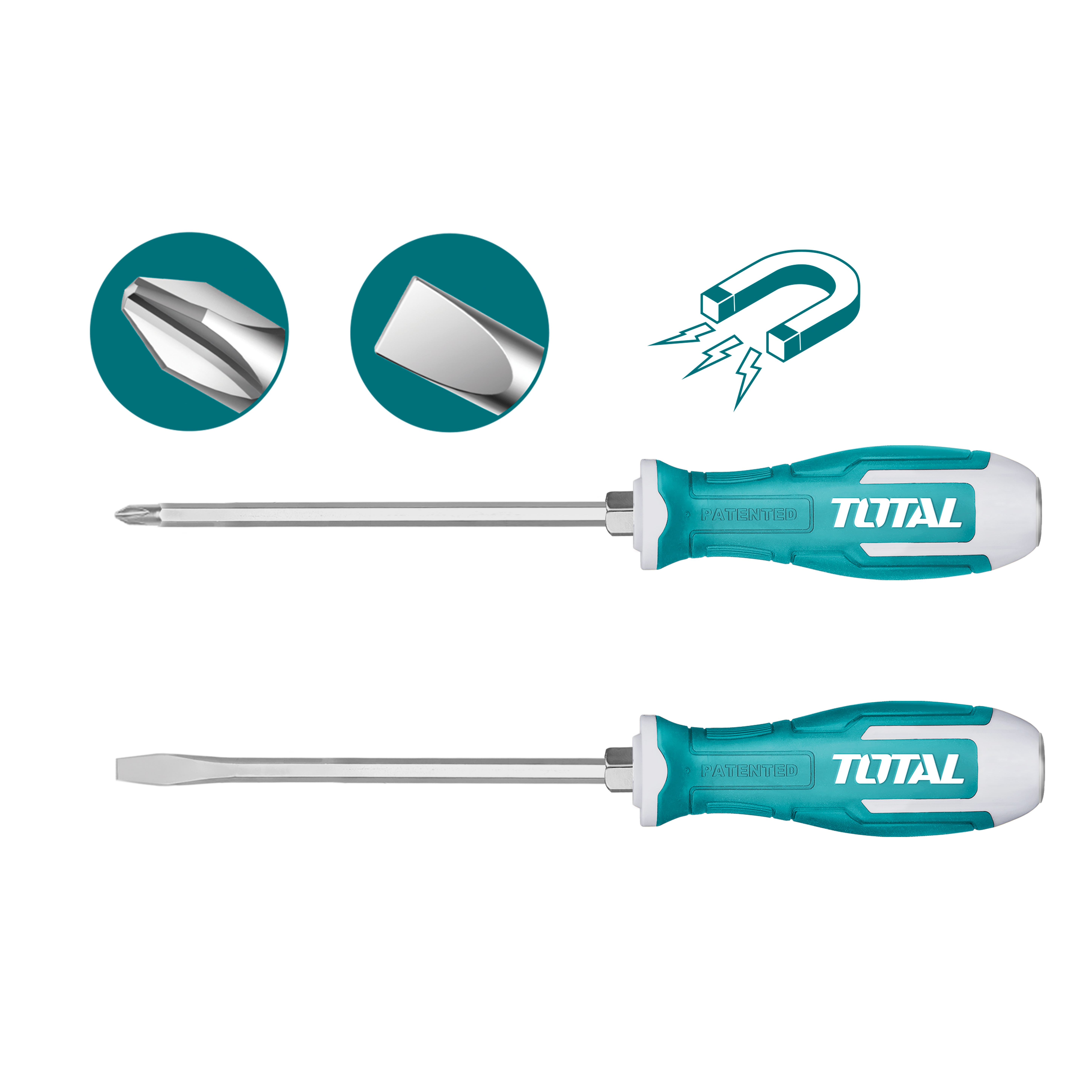 Set van 2 industriële schroevendraaiers THGSS2206 | Staal
