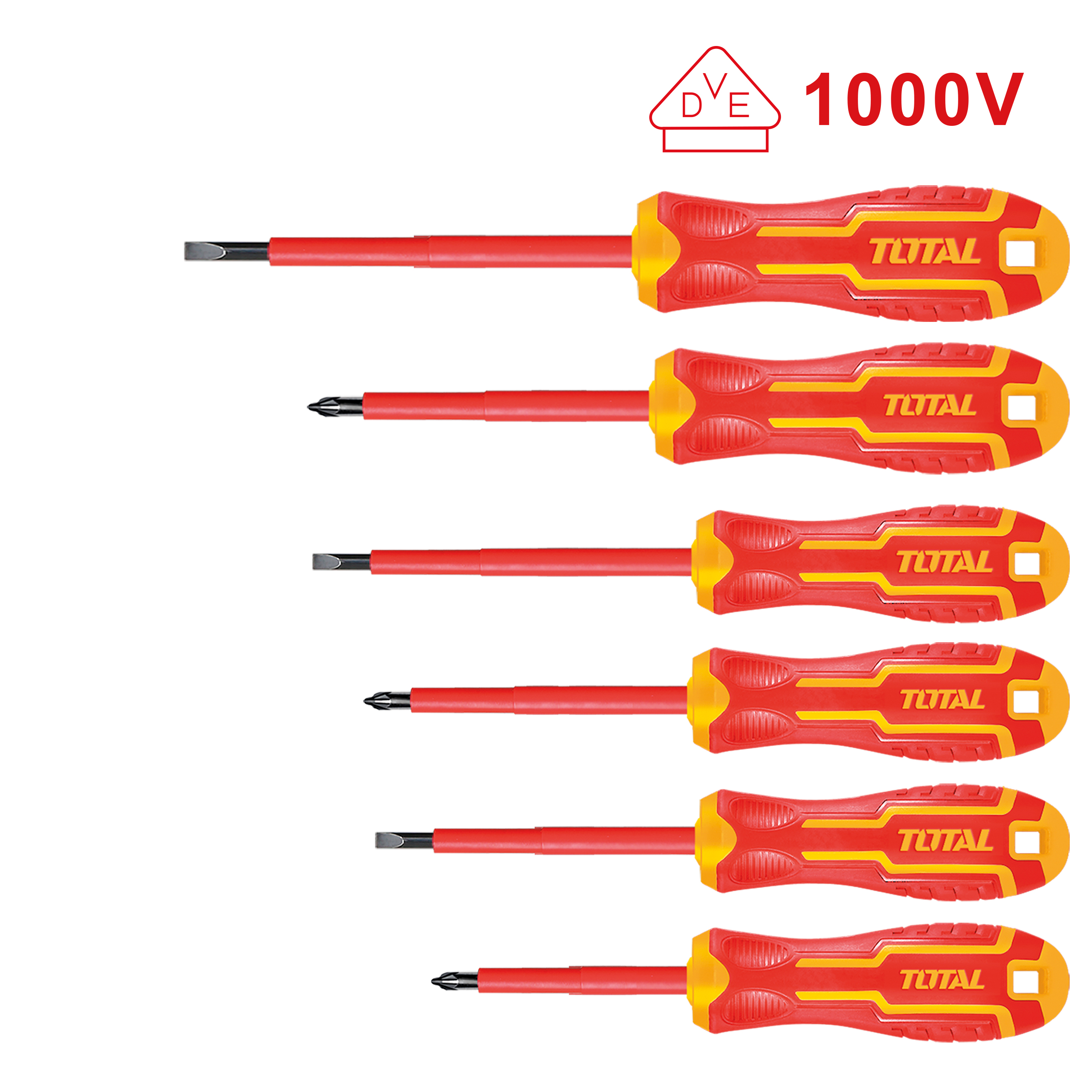 Set van 6 geïsoleerde schroevendraaiers THTIS566 | Chroom-vanadium (Cr-V)