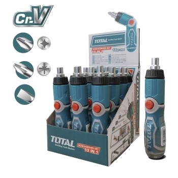 Chave de parafusos articulada com 12 pontas TACSD30136 | Cromo-vanádio (Cr-V)