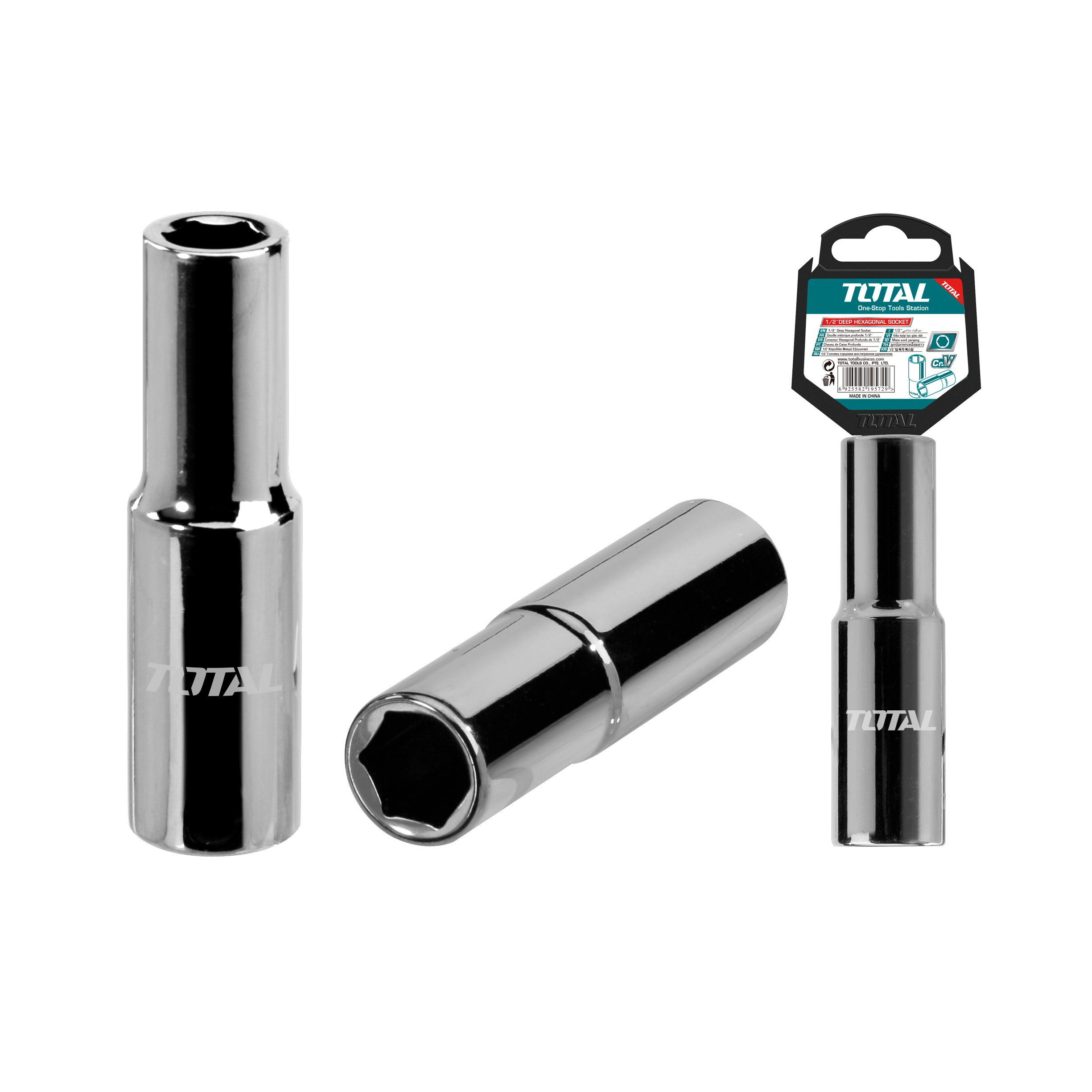 Long hexagonal socket 1/2'' THTST12L | 1/2 drive 13 mm | CR-V (50BV30)