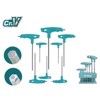 Set 8 chiavi Allen a punta sferica con impugnatura a T THHW80826 | Cromo-vanadio (Cr-