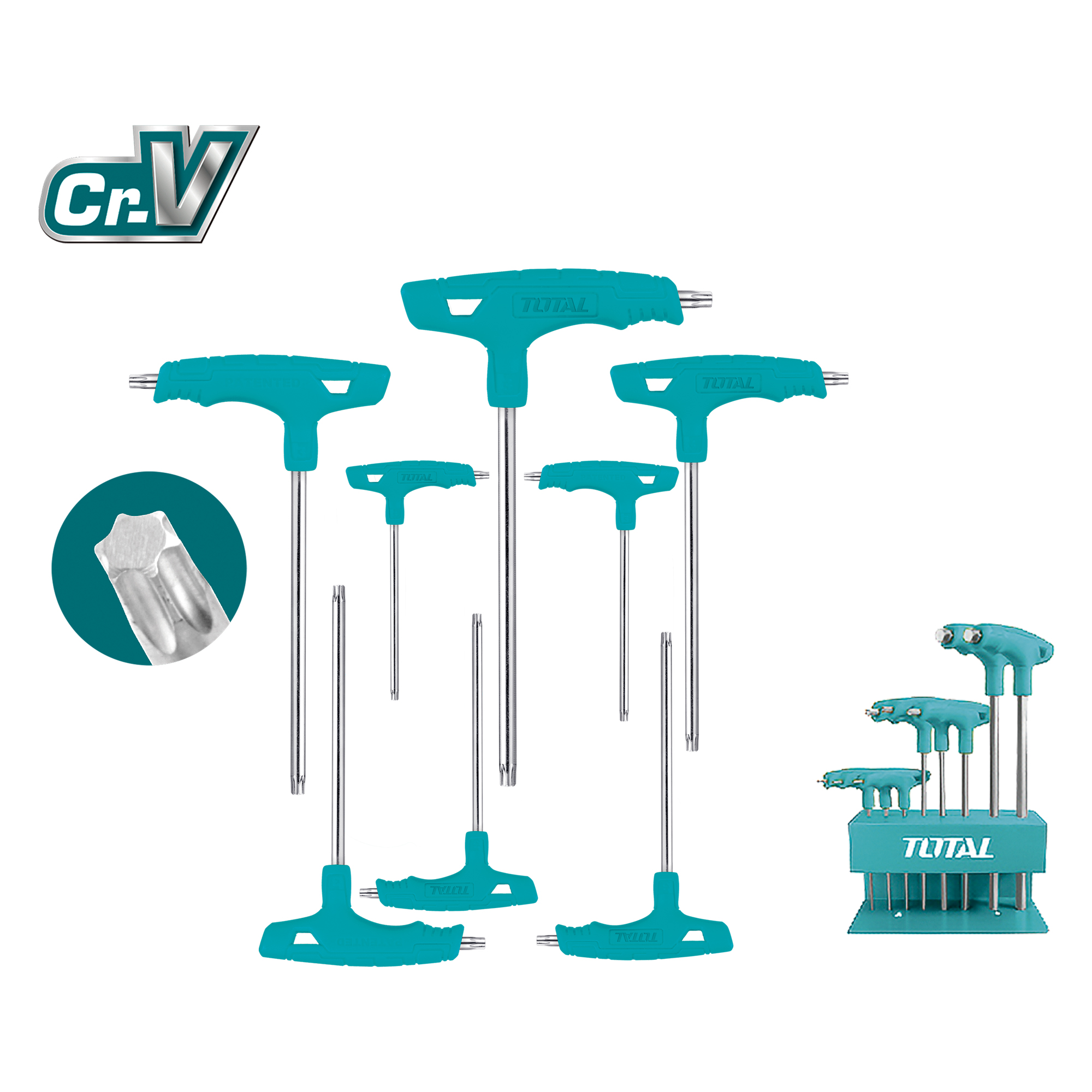 Set van 8 Torxsleutels met T-greep THHW80836 | Chroom-vanadium (Cr-V)
