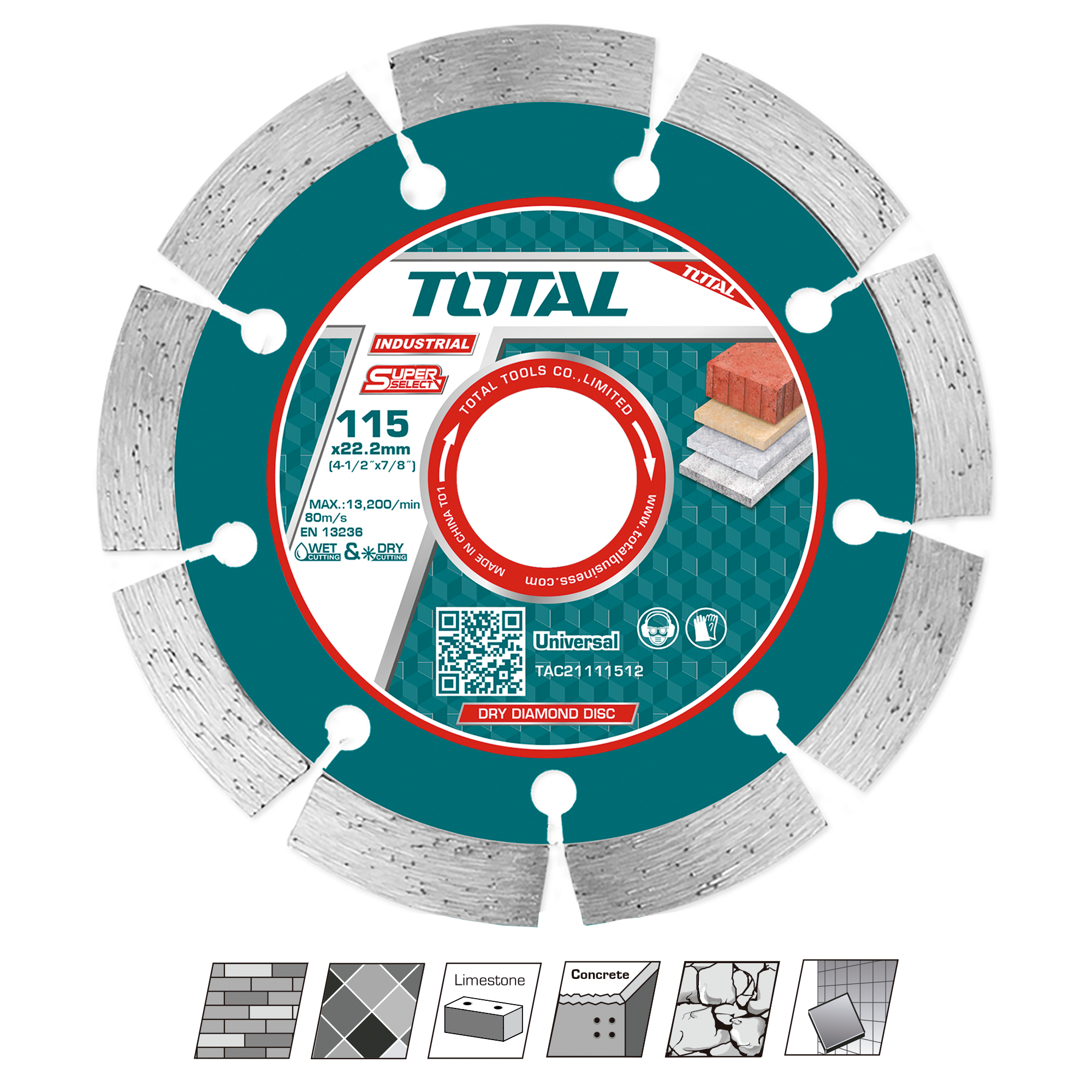 Diamantschijf voor marmer en graniet TAC21111512 | Ø115 mm | Diamant