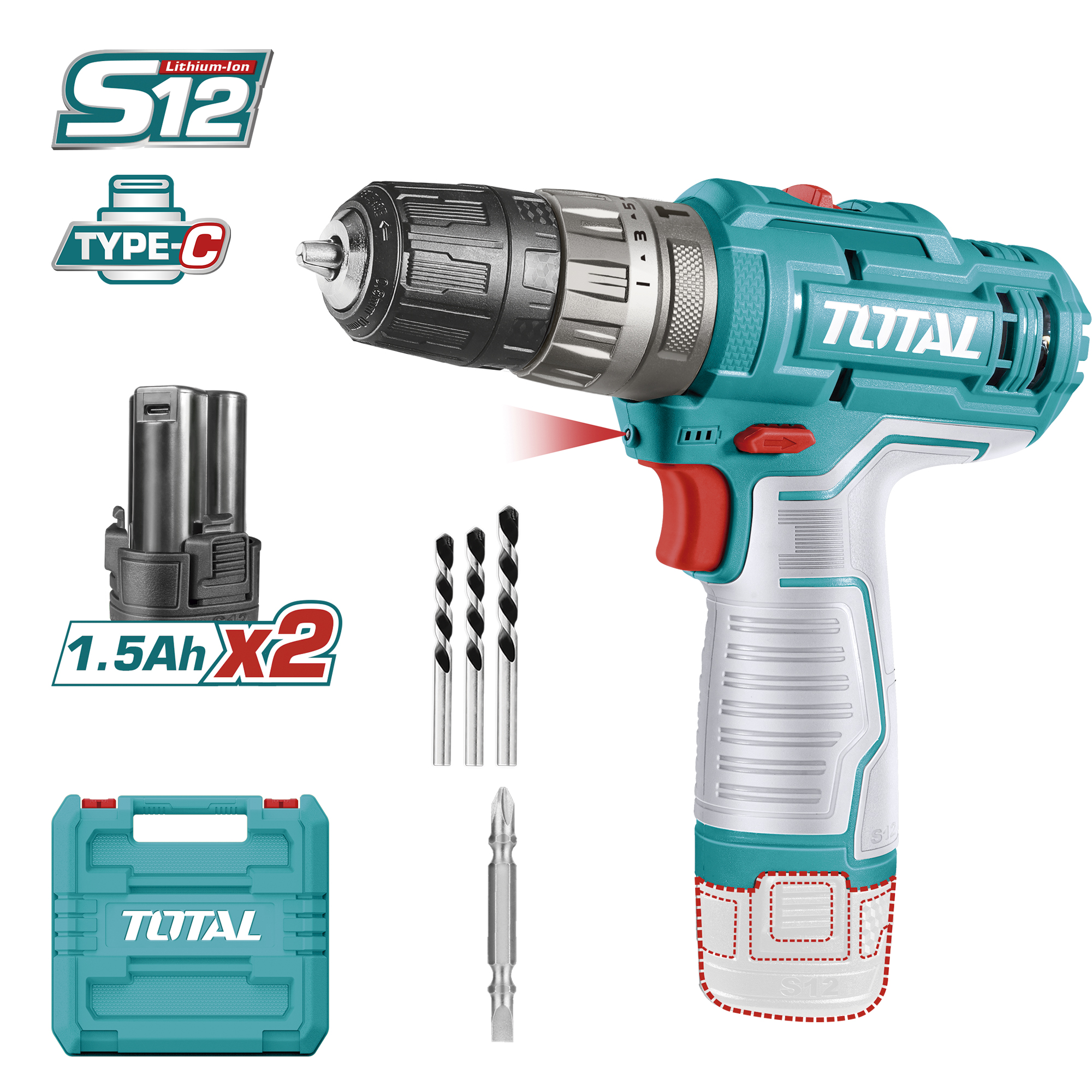 Combihammer op accu TIDLI12202 | 12 V