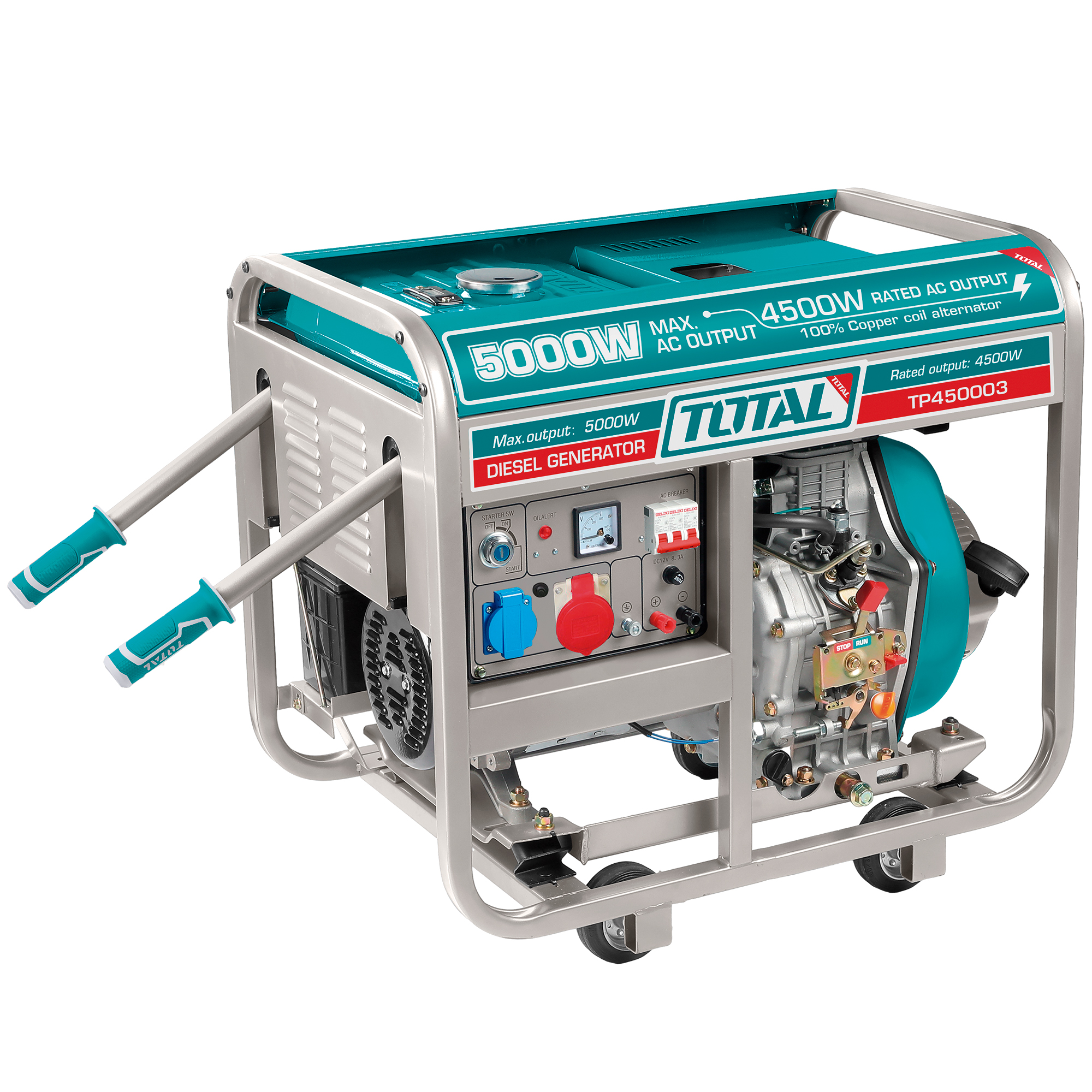 DIESEL-GENERATOR tragbar offen 5,0 kW – Dreiphasig TP450003 | 5,0 kW