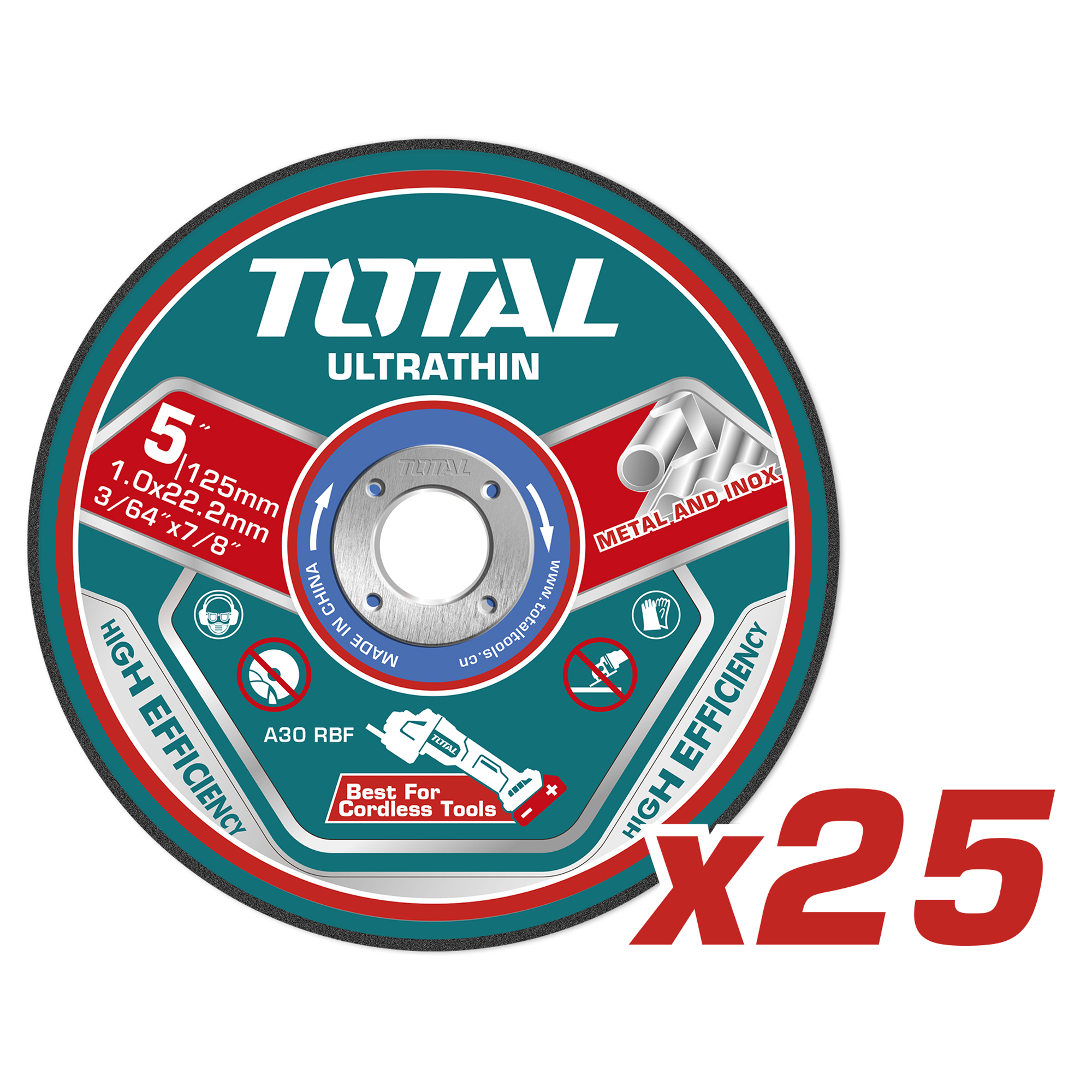 Scatola da 25 dischi da taglio  TAC21012525 | Ø125 mm
