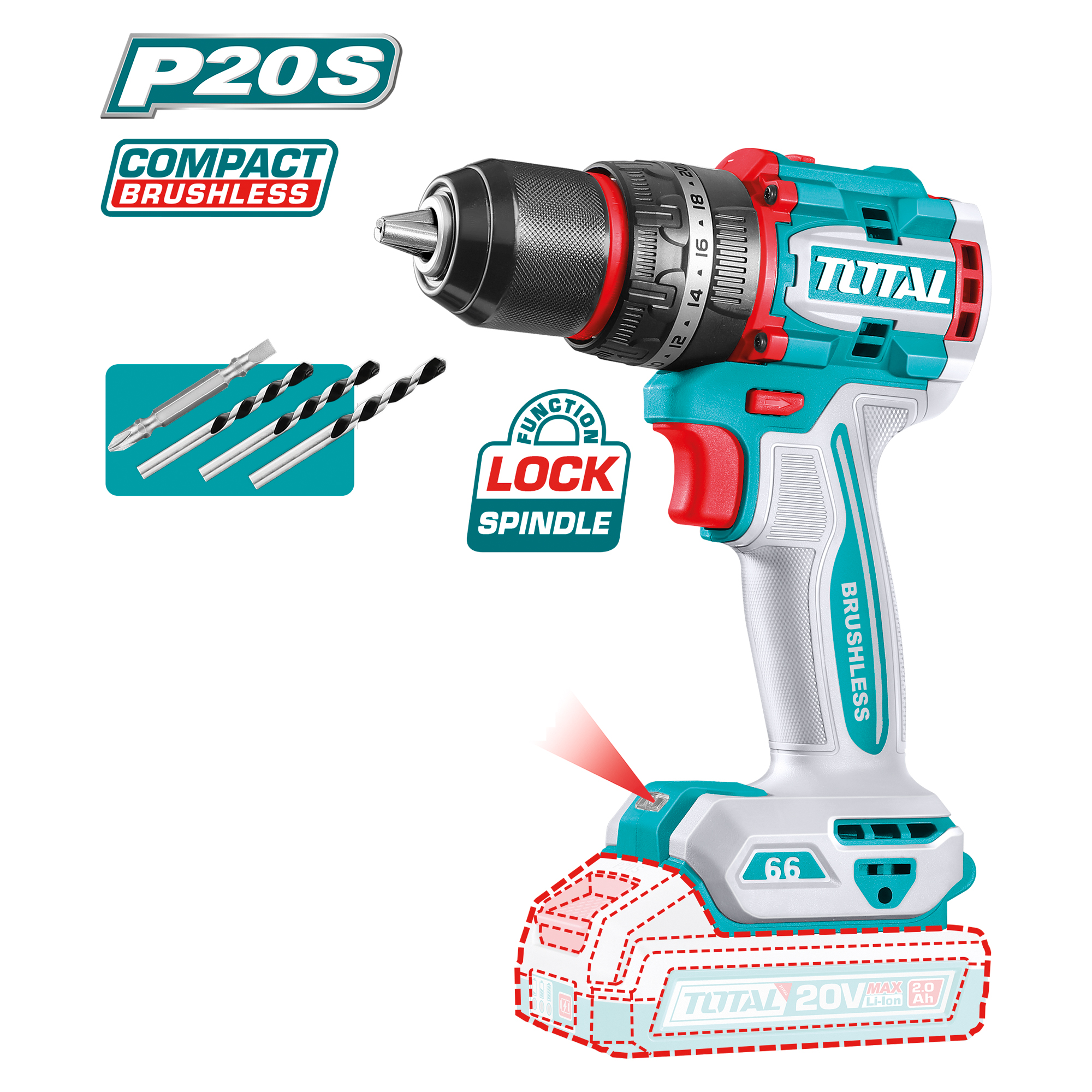 Accuslagboor brushless TIDLI206681 | 20 V