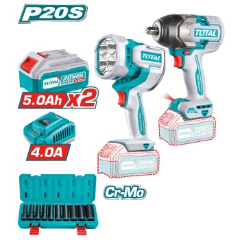 Pack chave de impacto + projector LED a bateria TOSLI241181E | 20 V