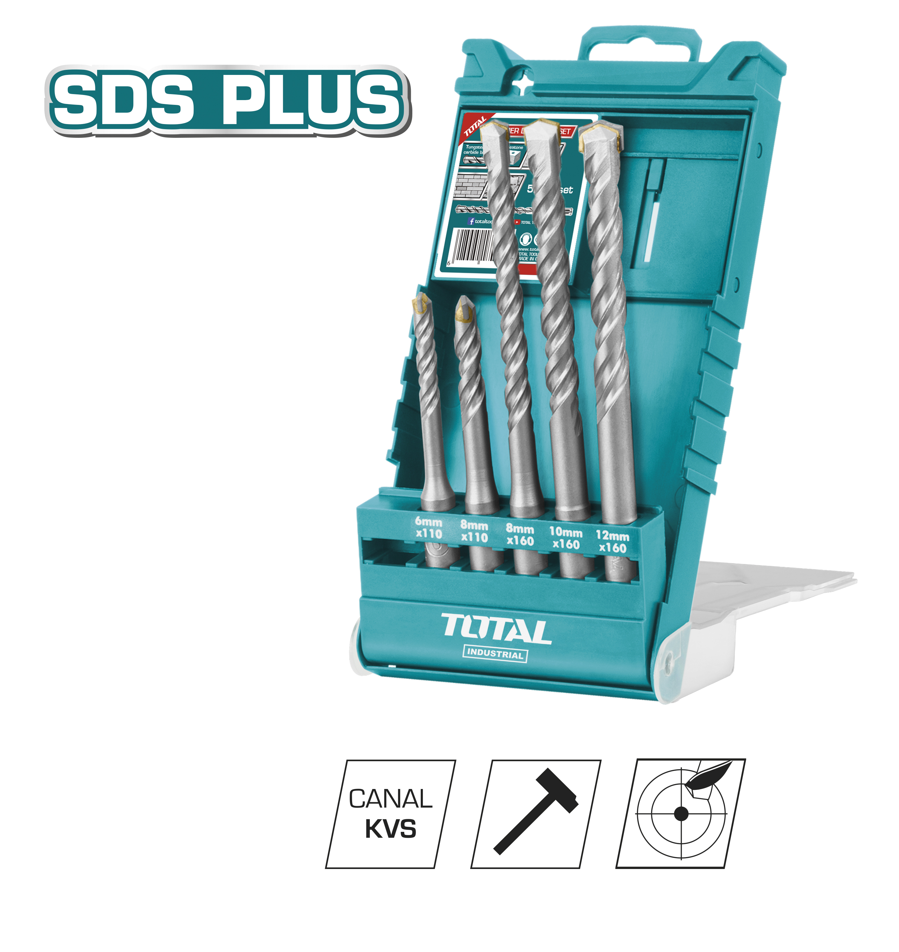 Set di 5 punte SDS Plus calcestruzzo TAC190501 | HSS