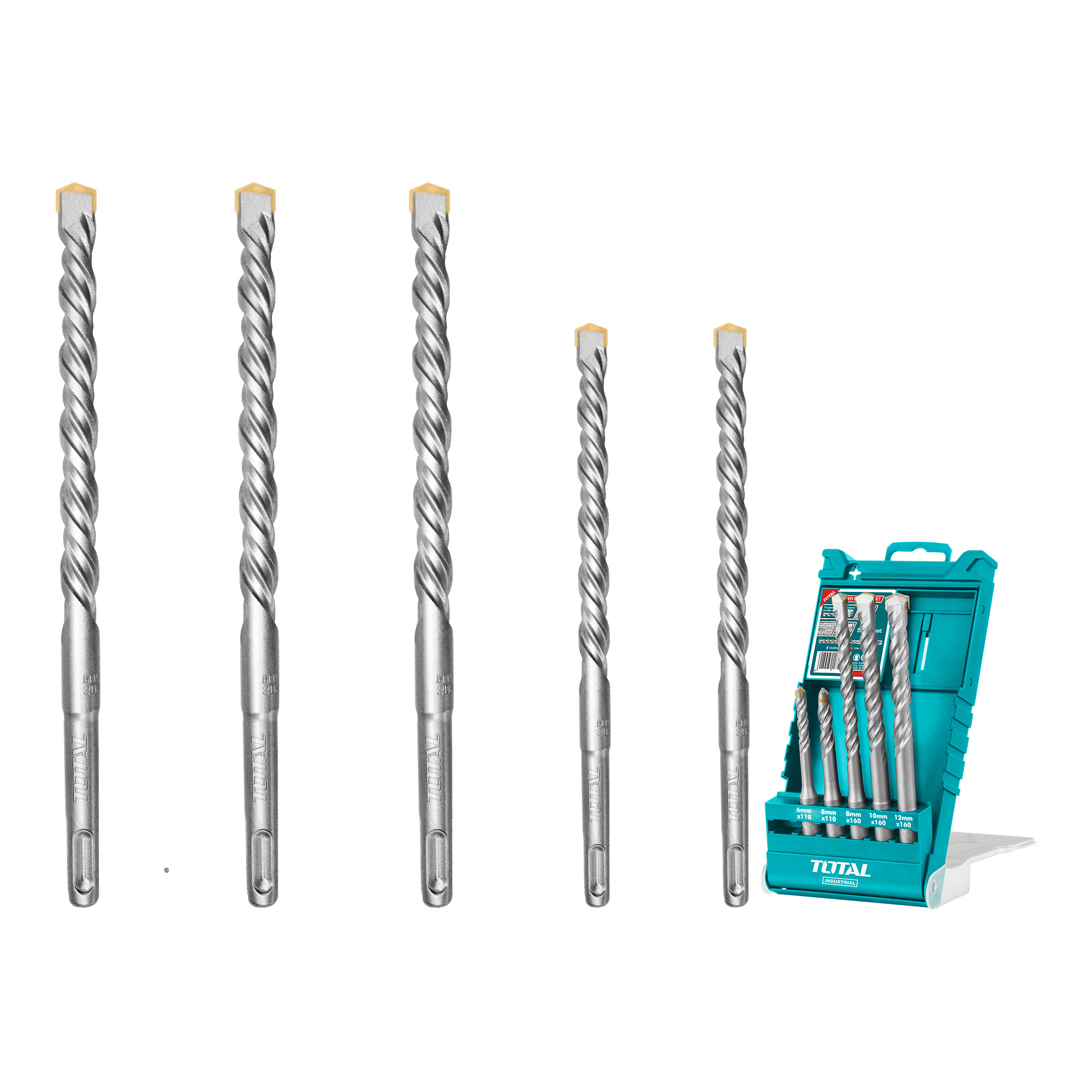 Set di 5 punte SDS Plus calcestruzzo TAC190501 | HSS