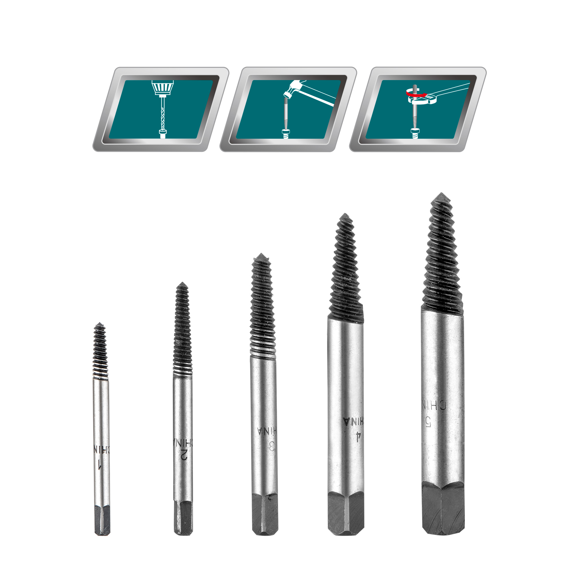 Set van 5 schroefuitzetters TACSE0056 | HSS