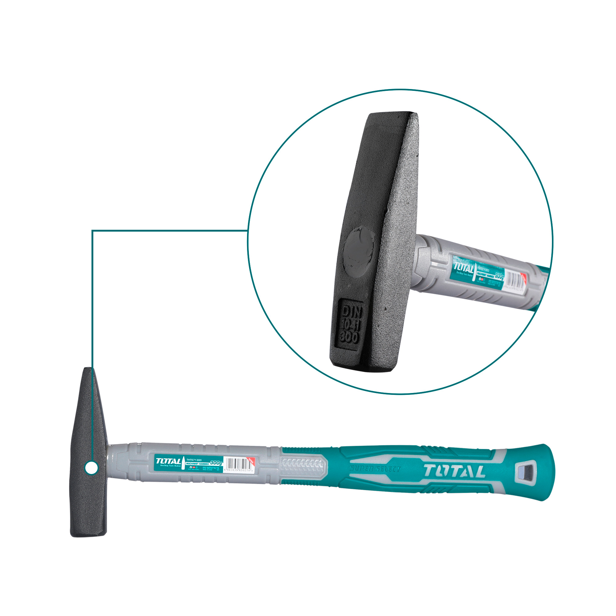 Mechanikerhammer THTS71 | 100 g | Geschmiedeter Kopf