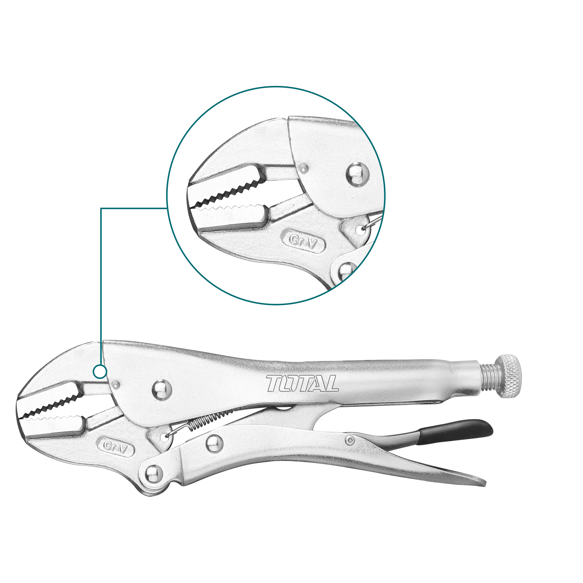 GIP-kaak met rechte bek THT191005 | 250 mm | Chroom-vanadium (Cr-V)