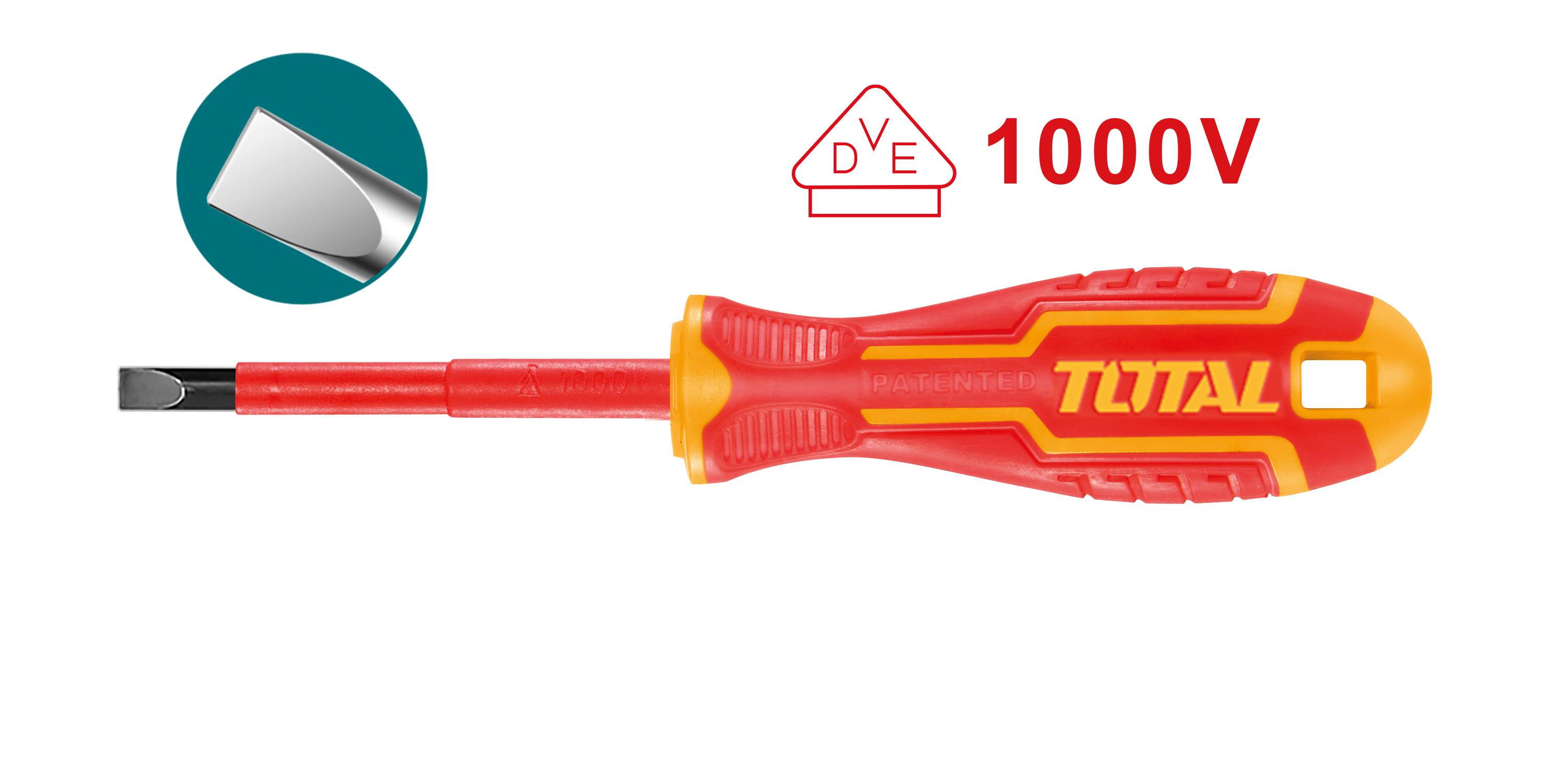 Isolierter Schlitzschraubendreher THTIS | SL4 x 100 mm | Chrom-Vanadium (Cr-V)
