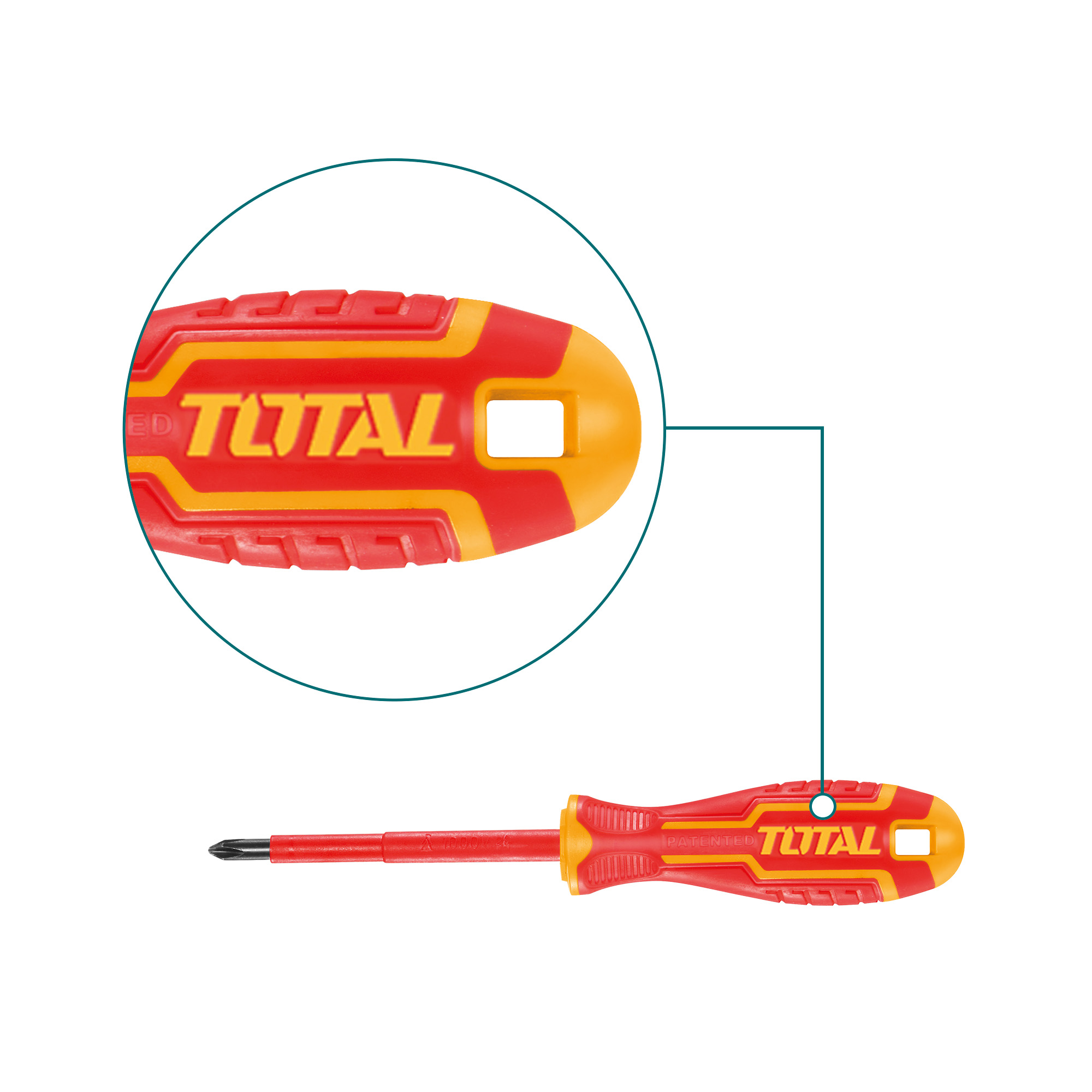Isolierter Phillips-Schraubendreher THTISPH | PH1 x 80 mm | Chrom-Vanadium (Cr-V)