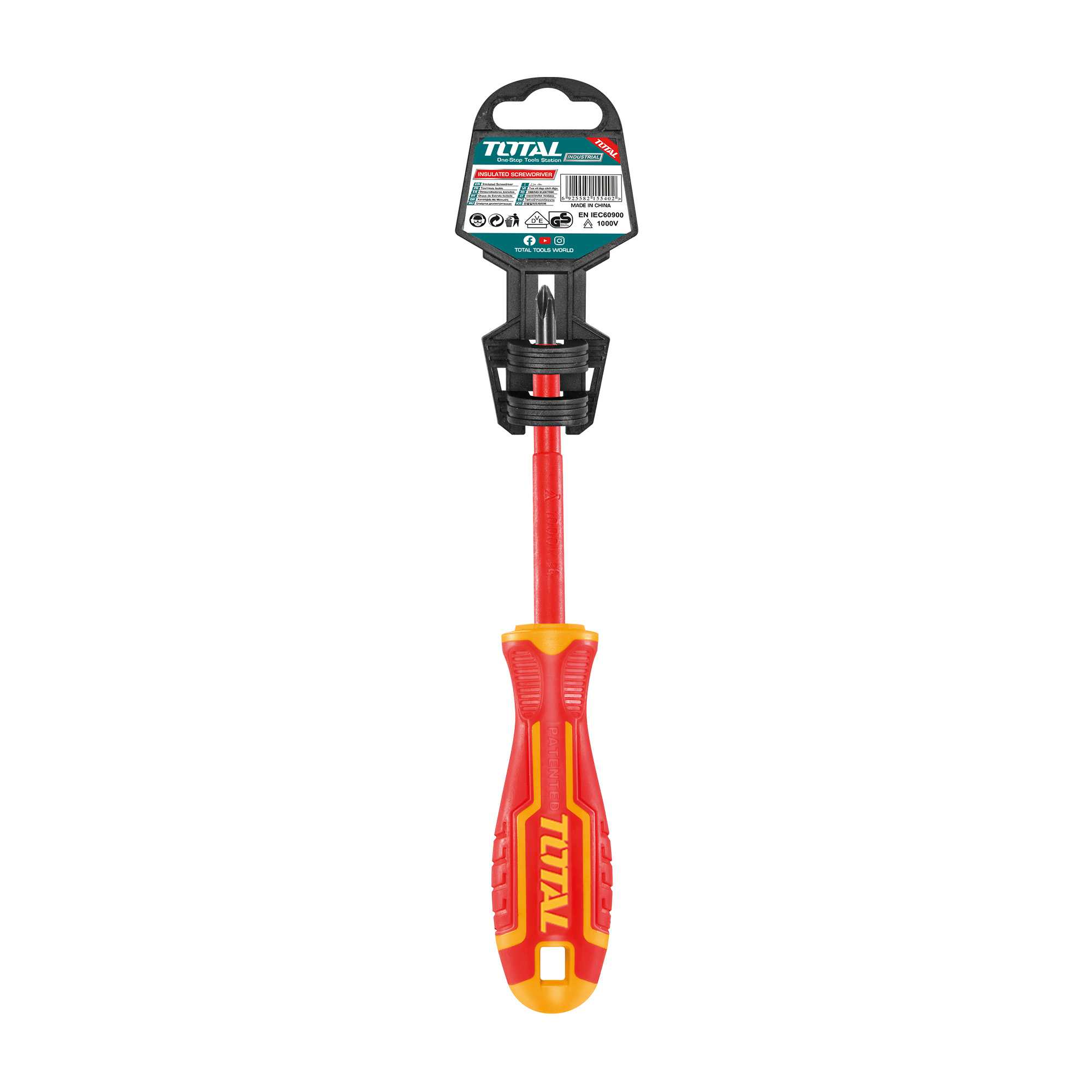 Destornillador aislado Phillips THTISPH | PH2 x 100 mm | Cromo-vanadio (Cr-V)