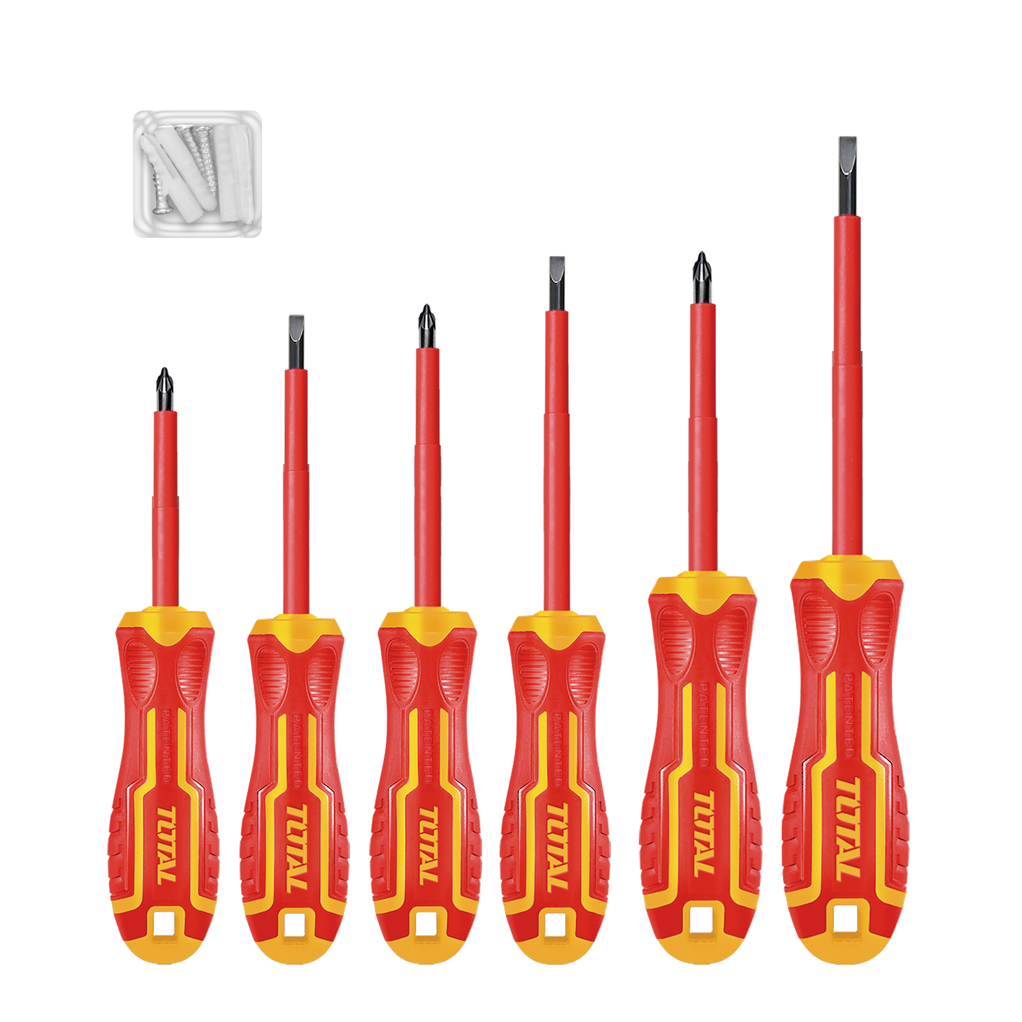 Set van 6 geïsoleerde schroevendraaiers THTIS566 | Chroom-vanadium (Cr-V)
