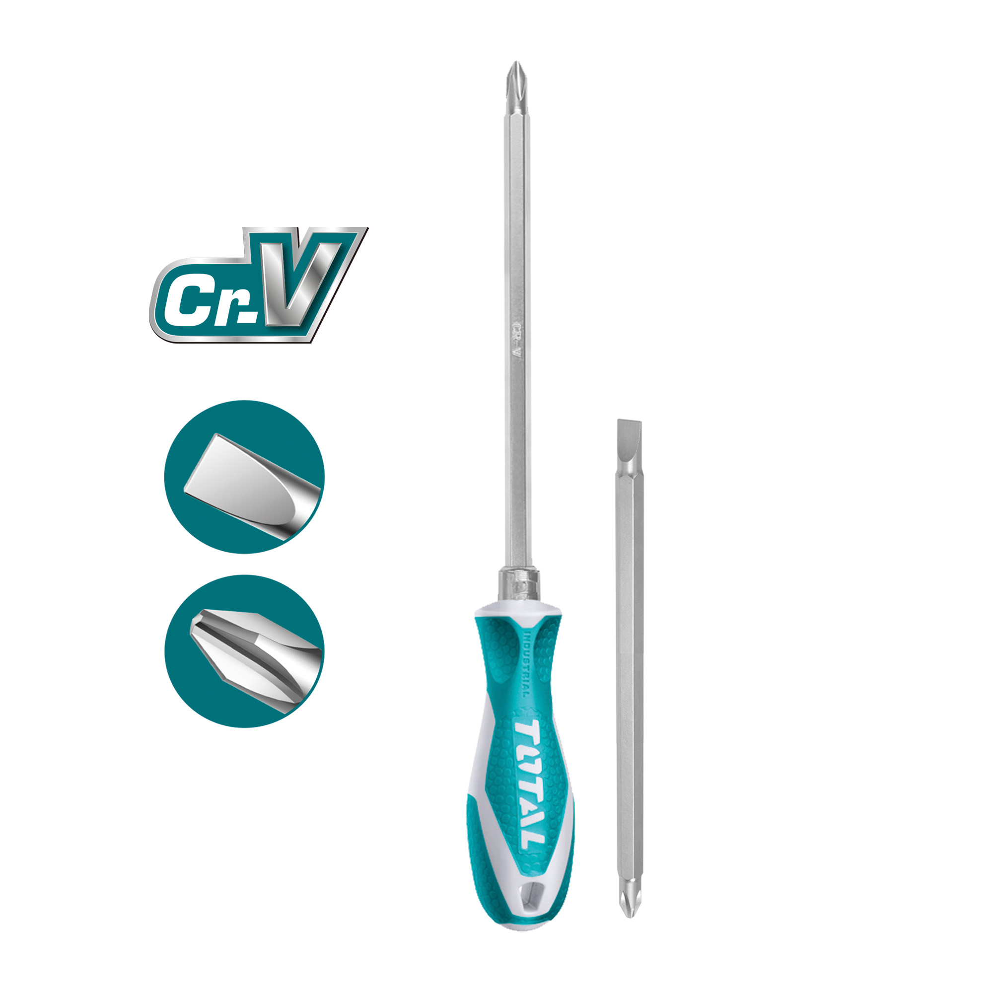 Set verwisselbare schroevendraaiers THT250206 | 160 mm | Chroom-vanadium (Cr-V)