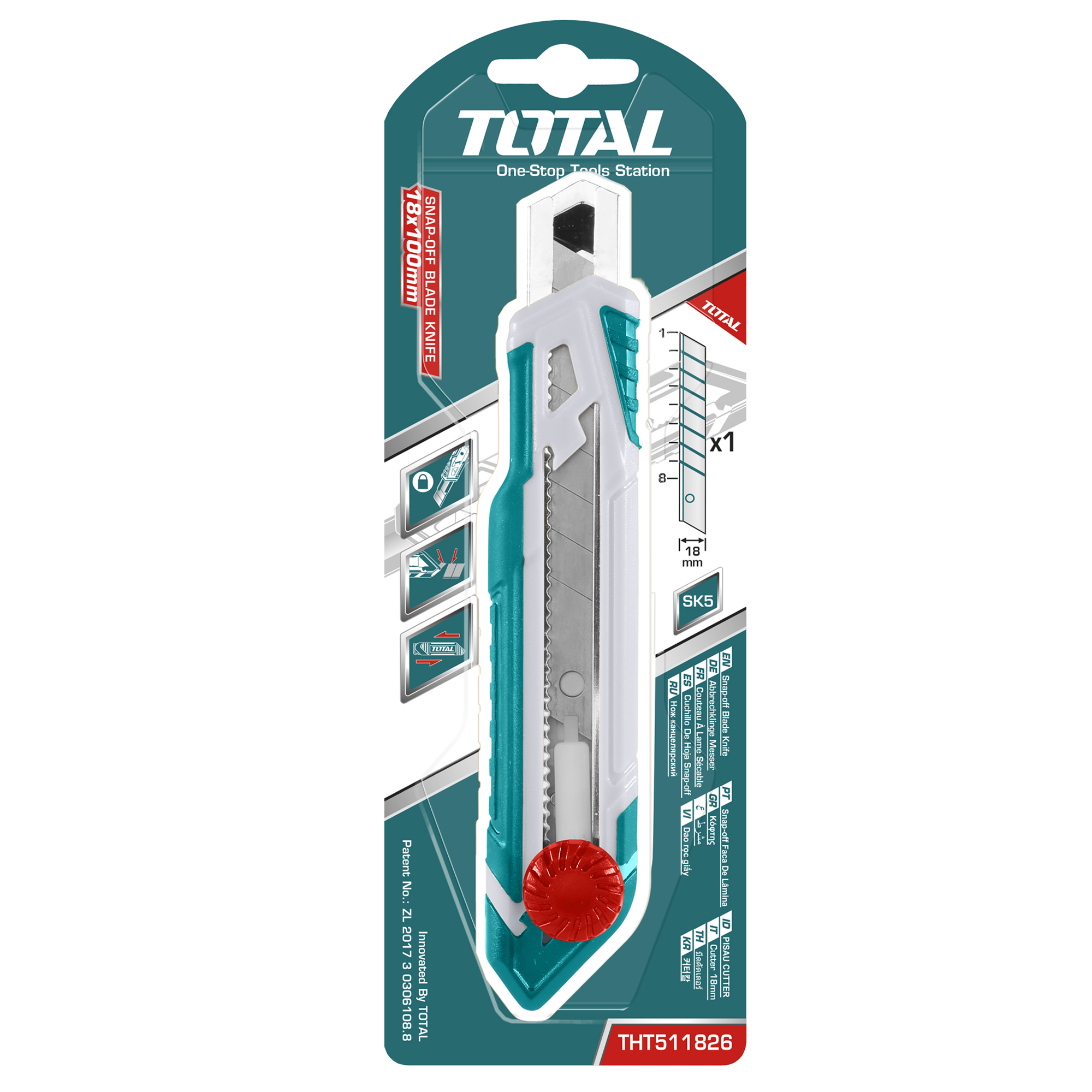 Cutter THT511826 | 18 x 100 mm | Guia em plástico