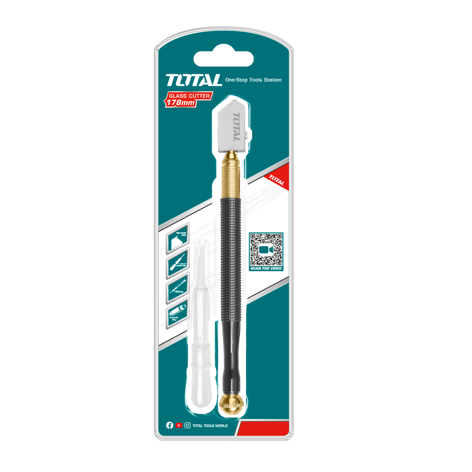 Cortador de vidro PRO THT561781 | 178 mm | Aço