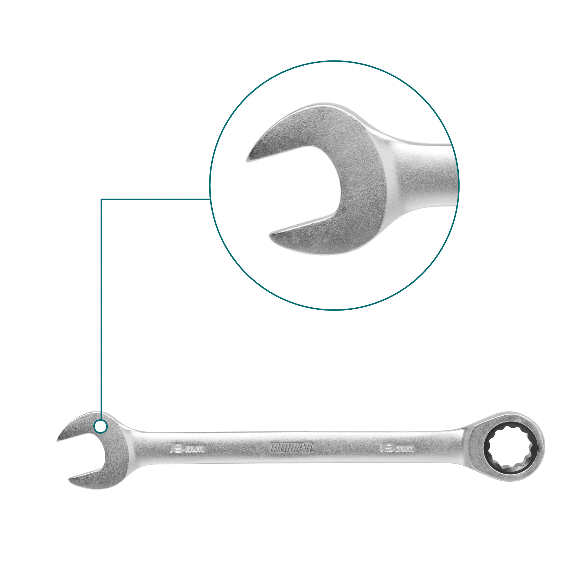 Chiave combinata a cricchetto TCSPAR | 12 x 171 mm | Cromo-vanadio (Cr-V)