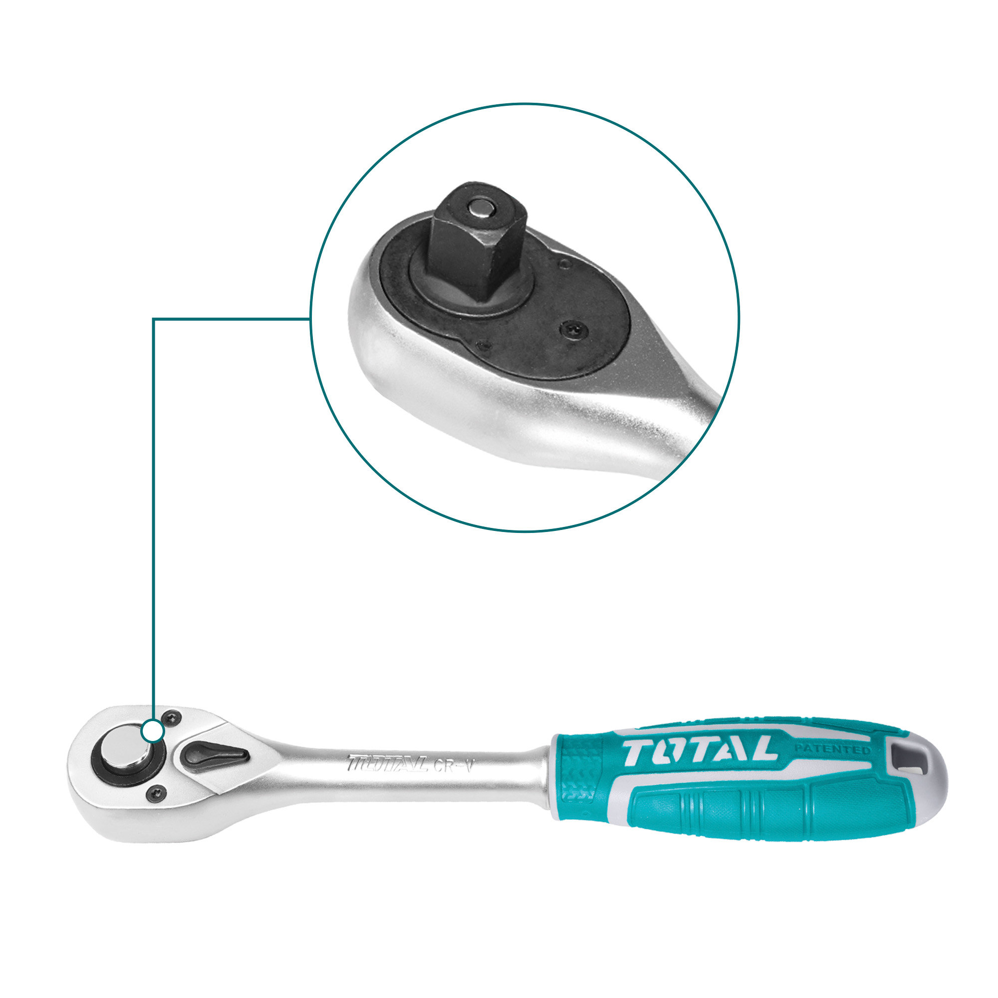 Chave de canto reversível THT106 | 158 mm/encaixe de 1/4'' | Cromo-vanádio (Cr