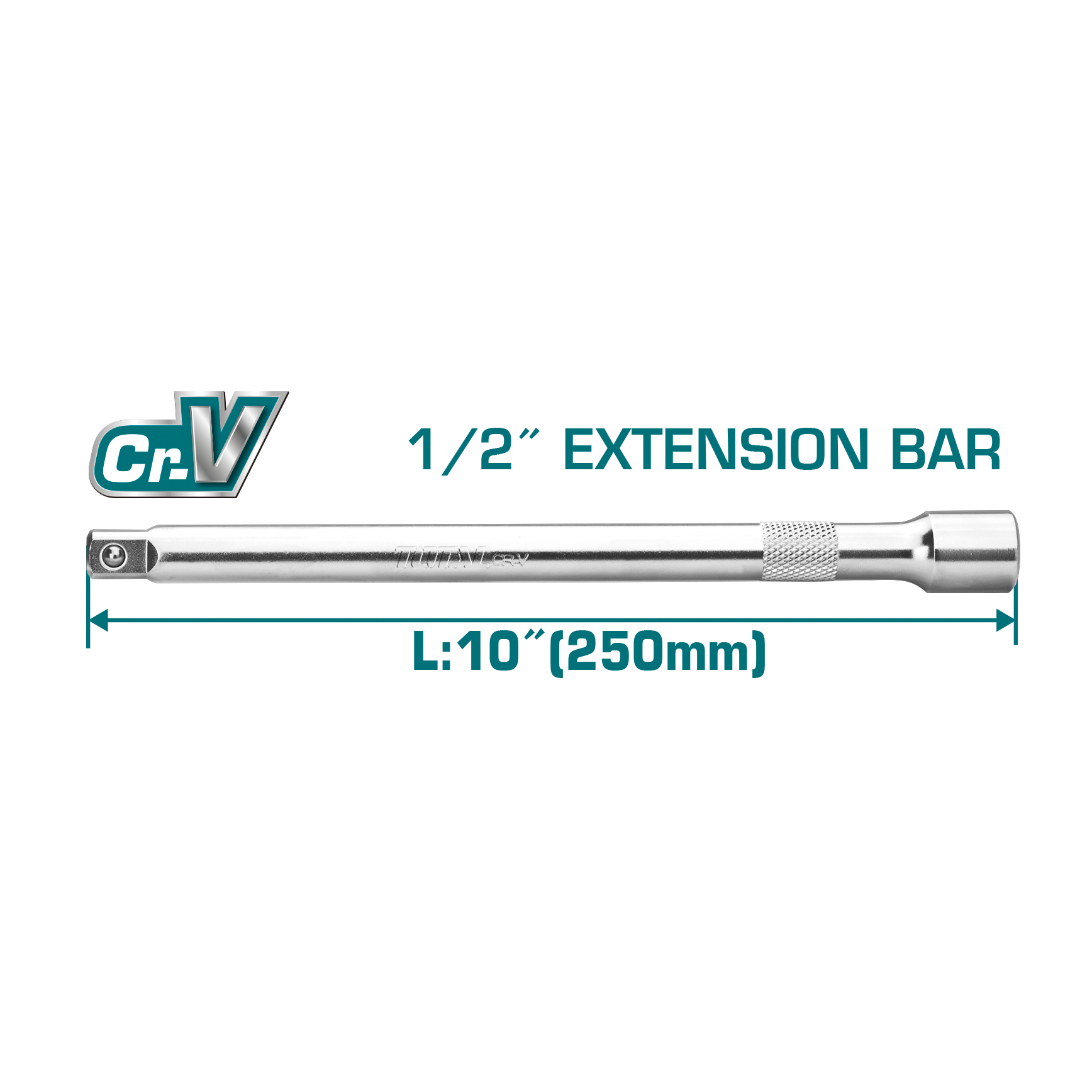 Verlängerungsstab quadratisch 1/2'' THEB12 | 250 mm | Chrom-Vanadium (Cr-V)