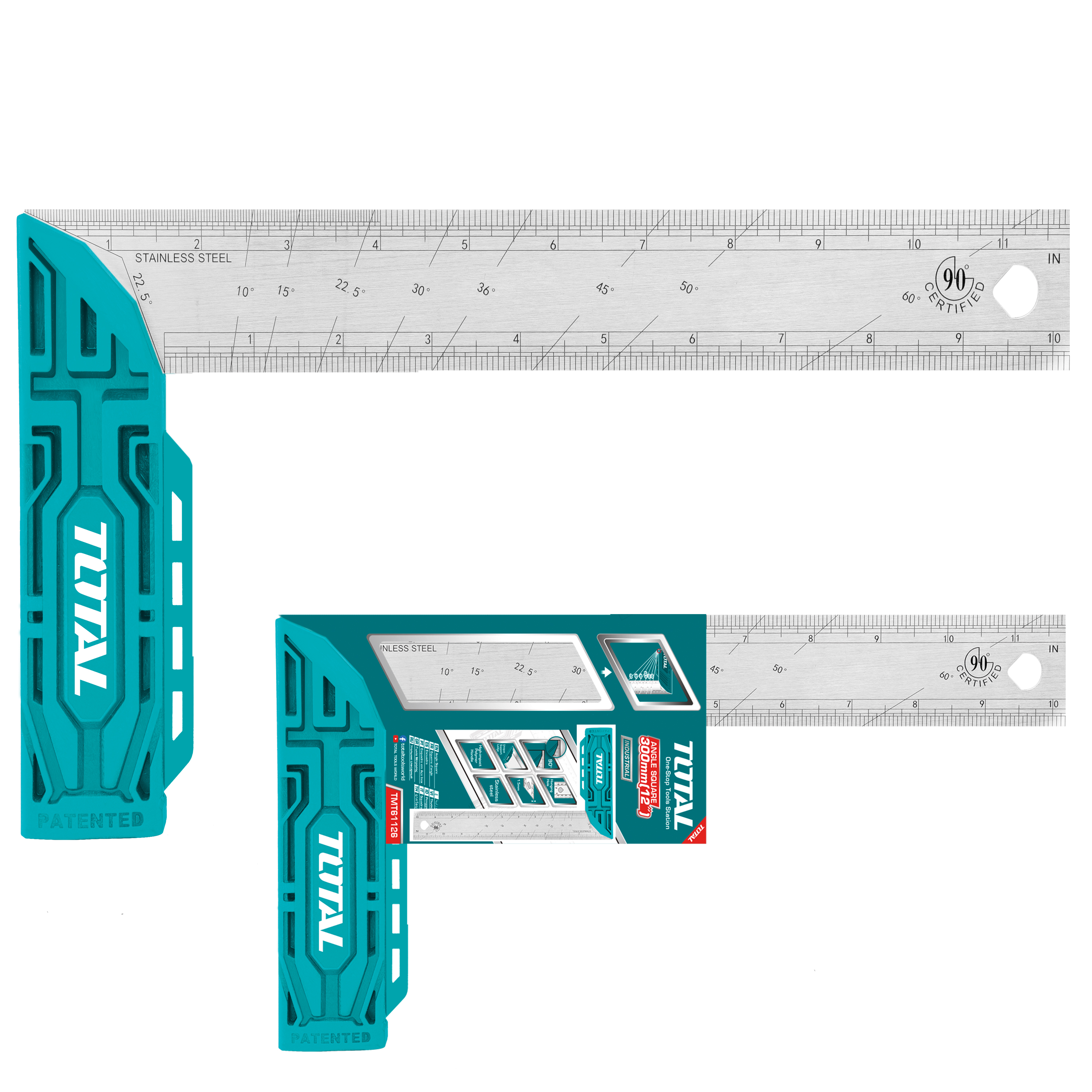Squadra TMT61126 | 300 x 1,5 mm | Acciaio inossidabile