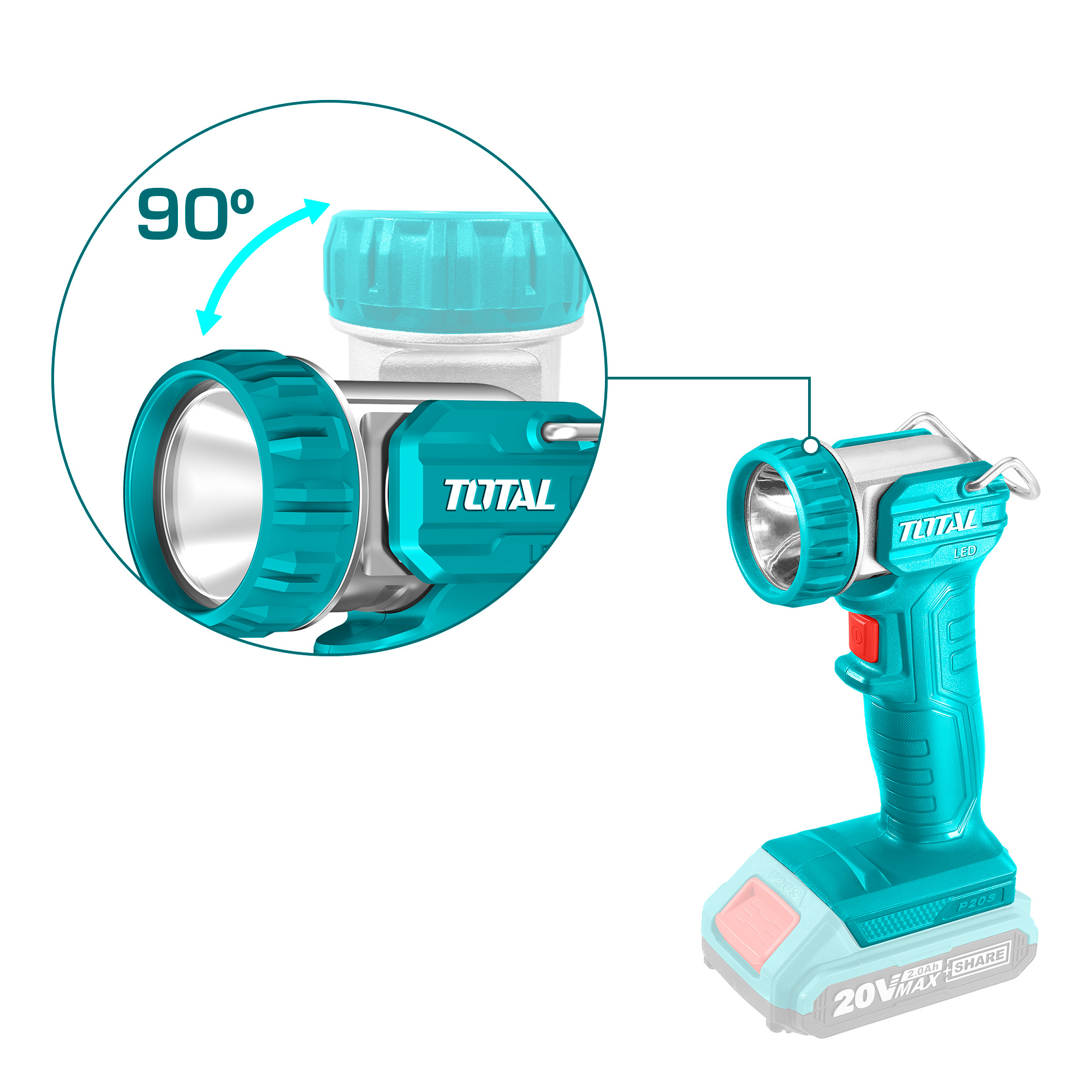 Akku-LED-Taschenlampe TWLI2038 | 20 V