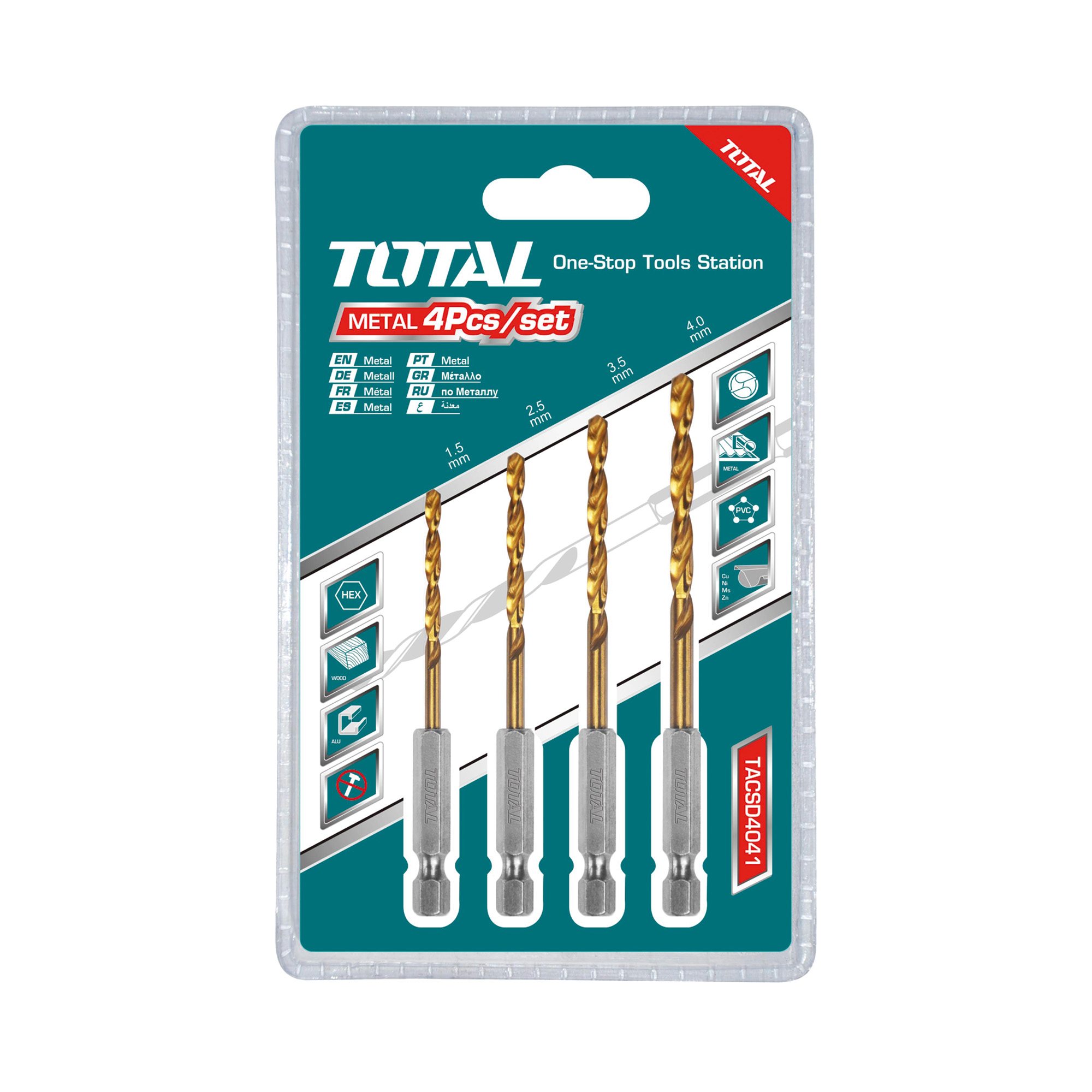 Set di 4 punte in titanio TACSD4041