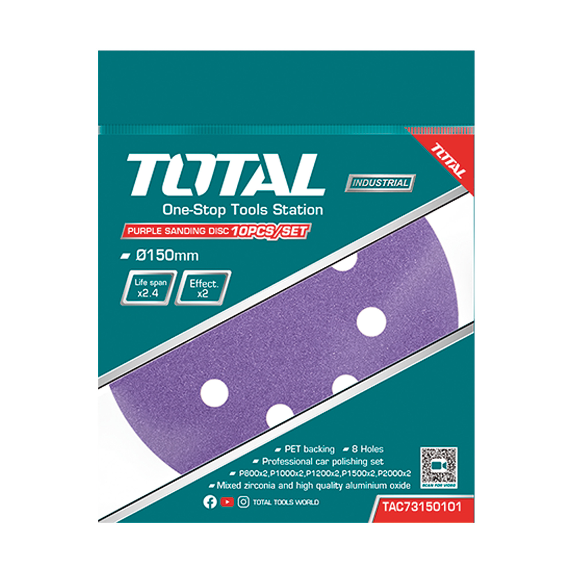 Jogo de folhas abrasivas redondas TAC73150101 | Ø150 mm