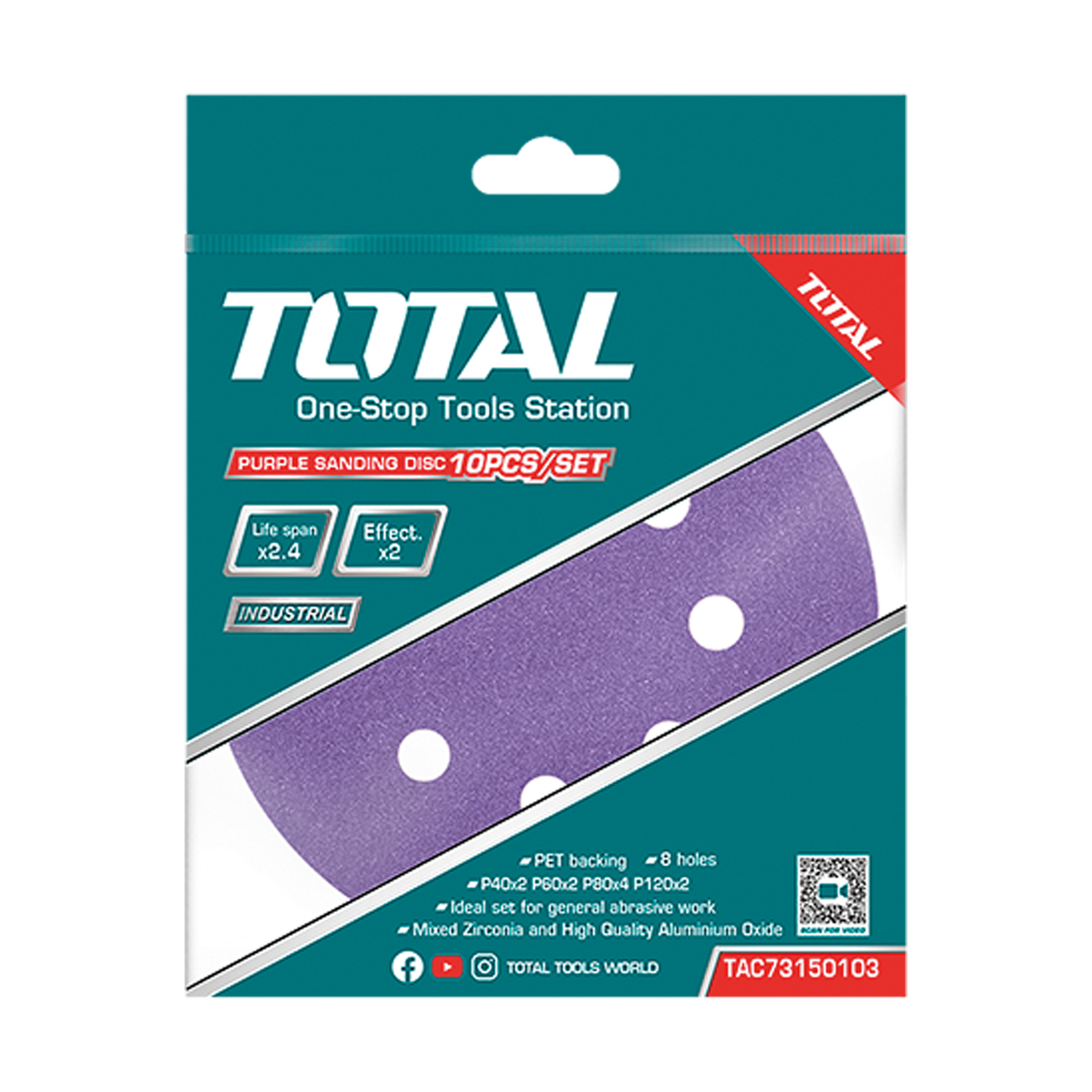 Jogo de folhas abrasivas redondas TAC73150103 | Ø150 mm