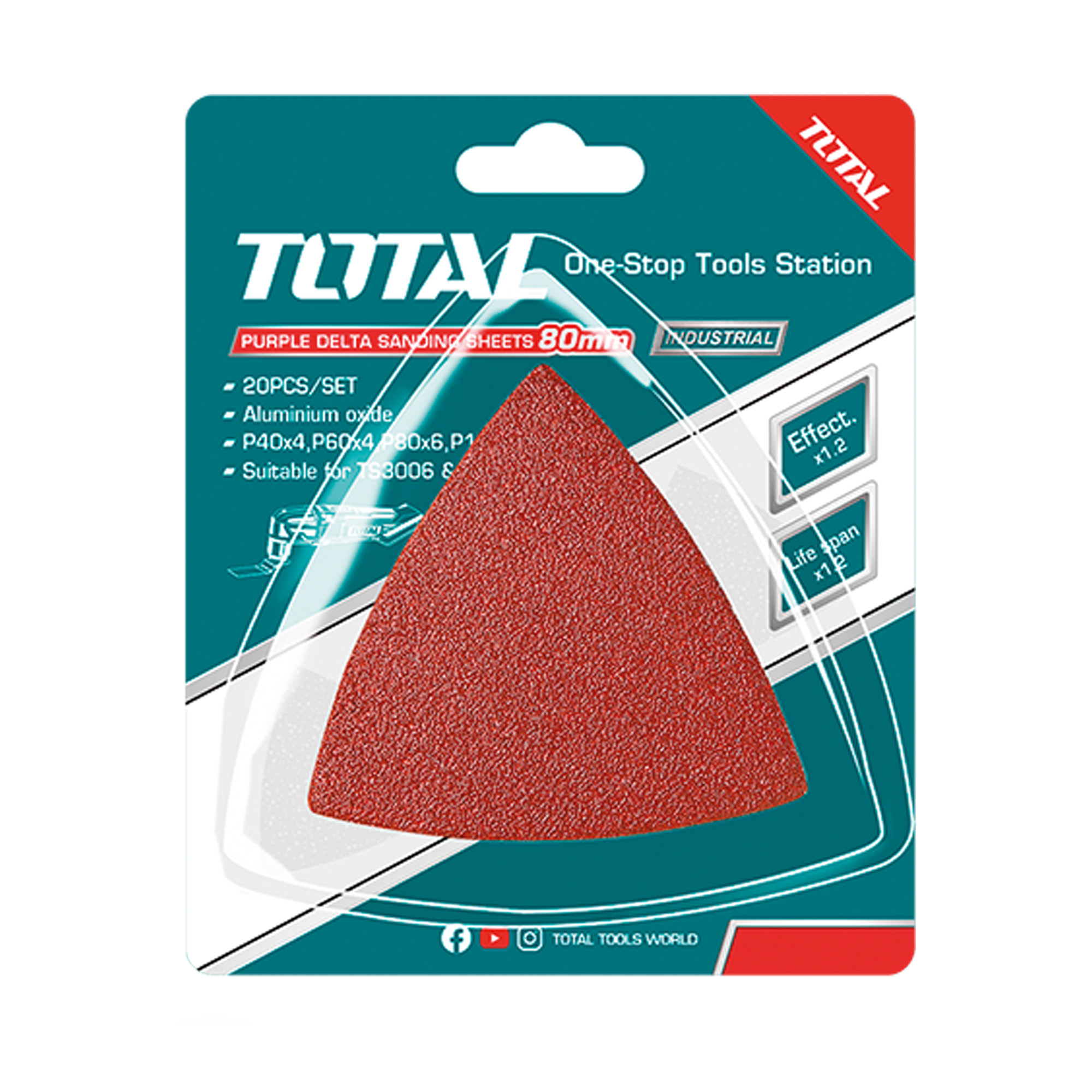 Juego de hojas abrasivas para lijadora multifunción TAC78080201