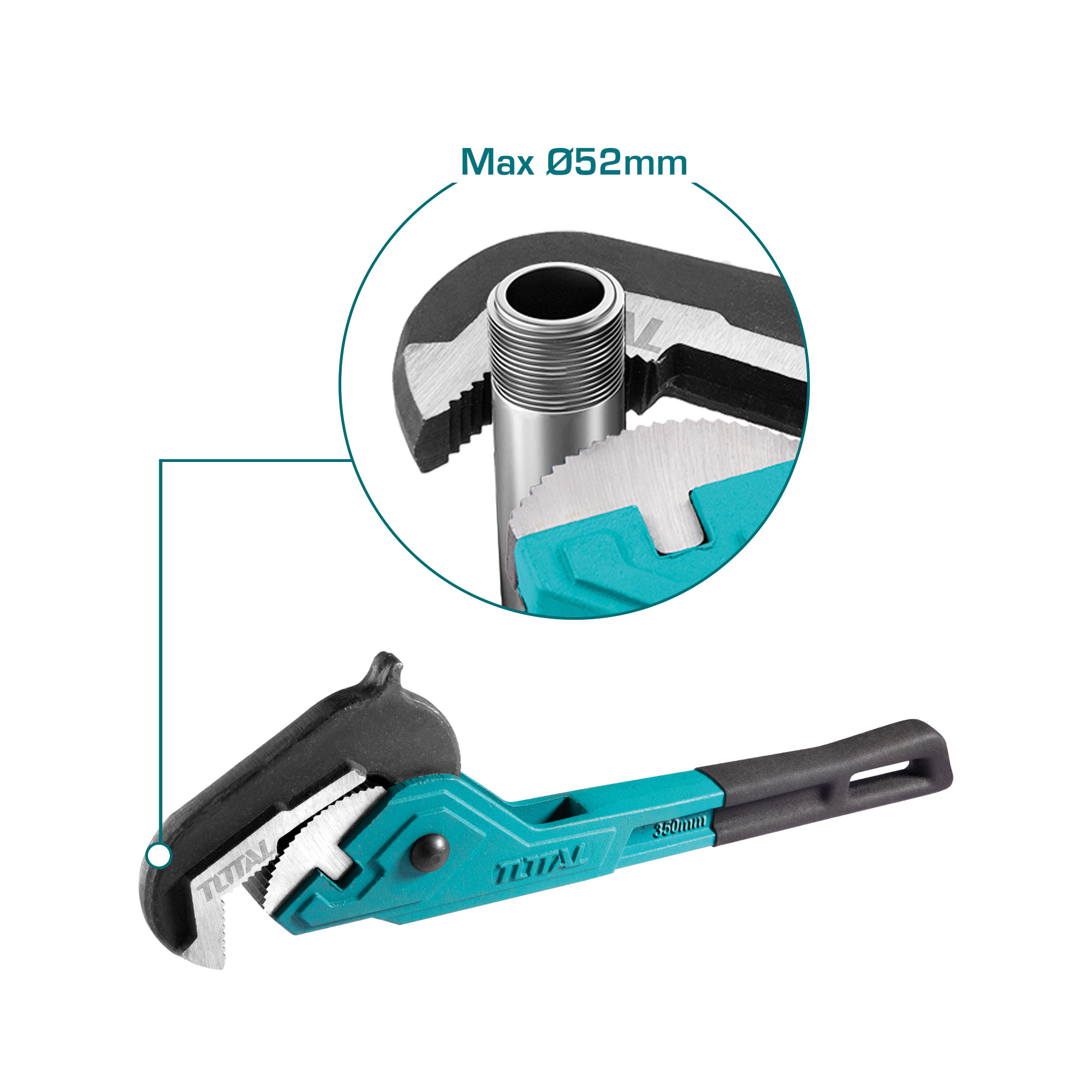 Llave de tubo de ajuste rápido THT1711 | 350 mm | Acero al carbono