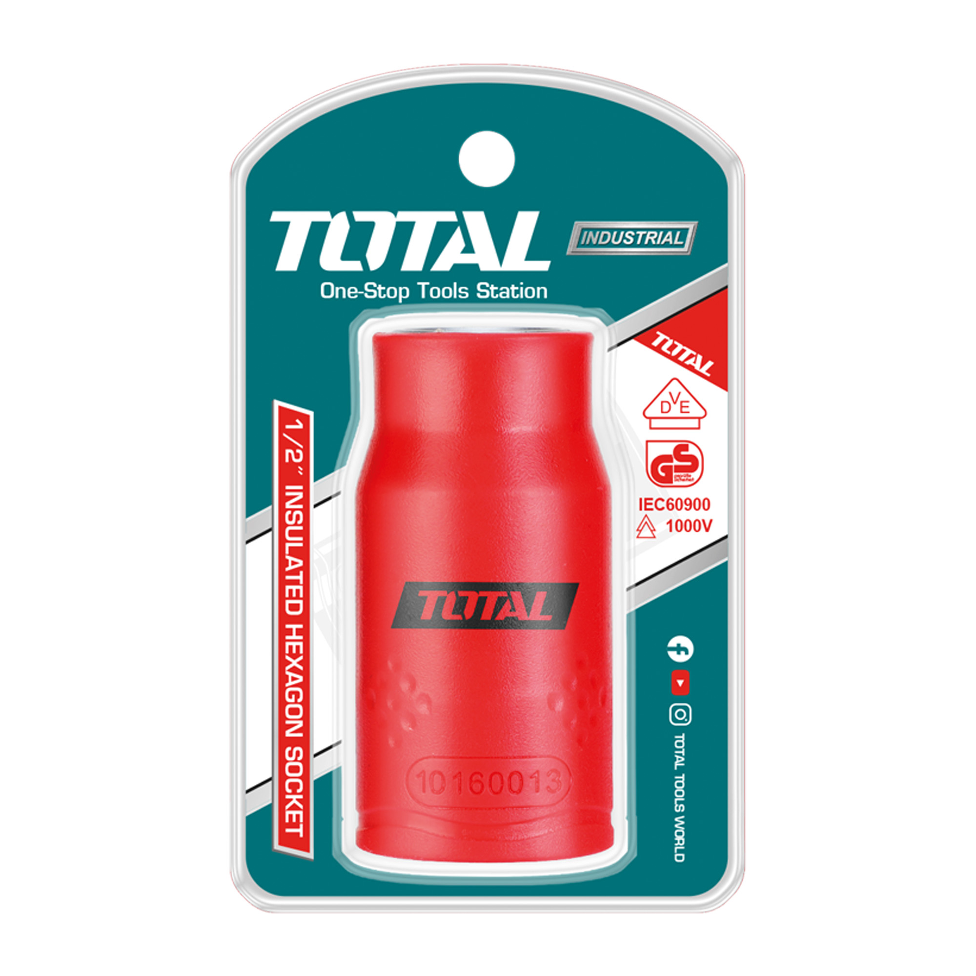 Bussola esagonale 1/2'' isolata THIHAST12 | 16 mm | Cromo-vanadio (Cr-V)