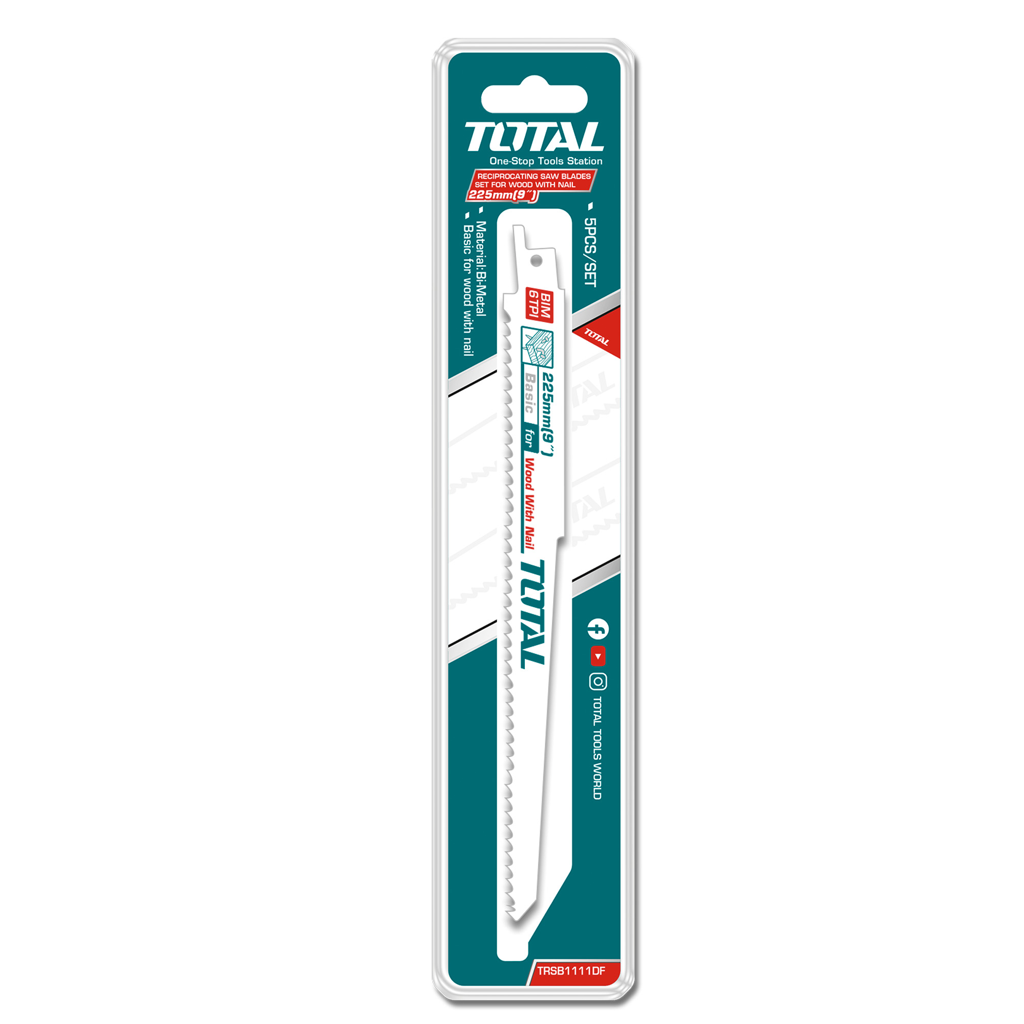 Hojas de sierra sable TRSB1111DF | 225 x 19 x 1,2 mm