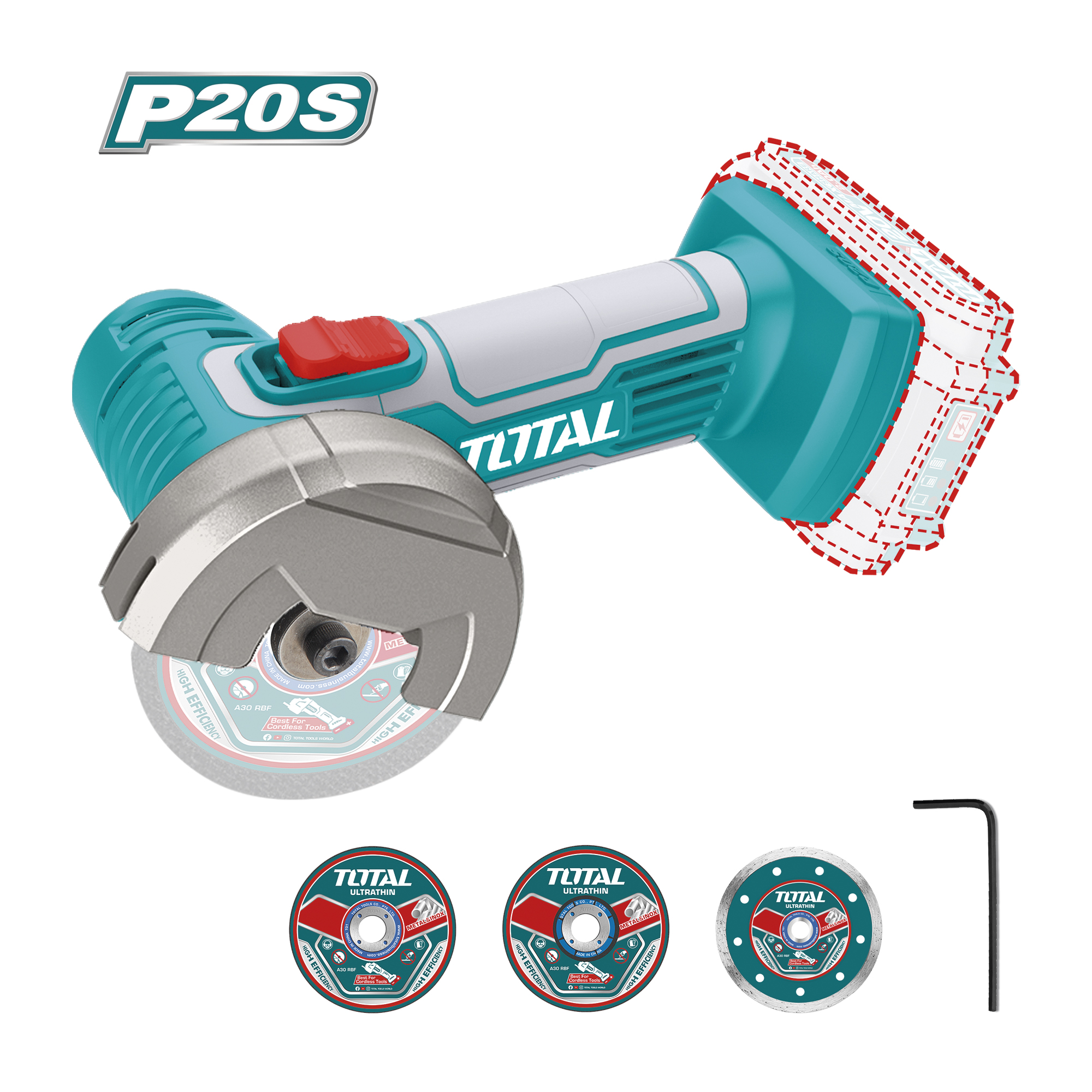 Mini rebarbadora angular a bateria TAGLI76011 | 20 V