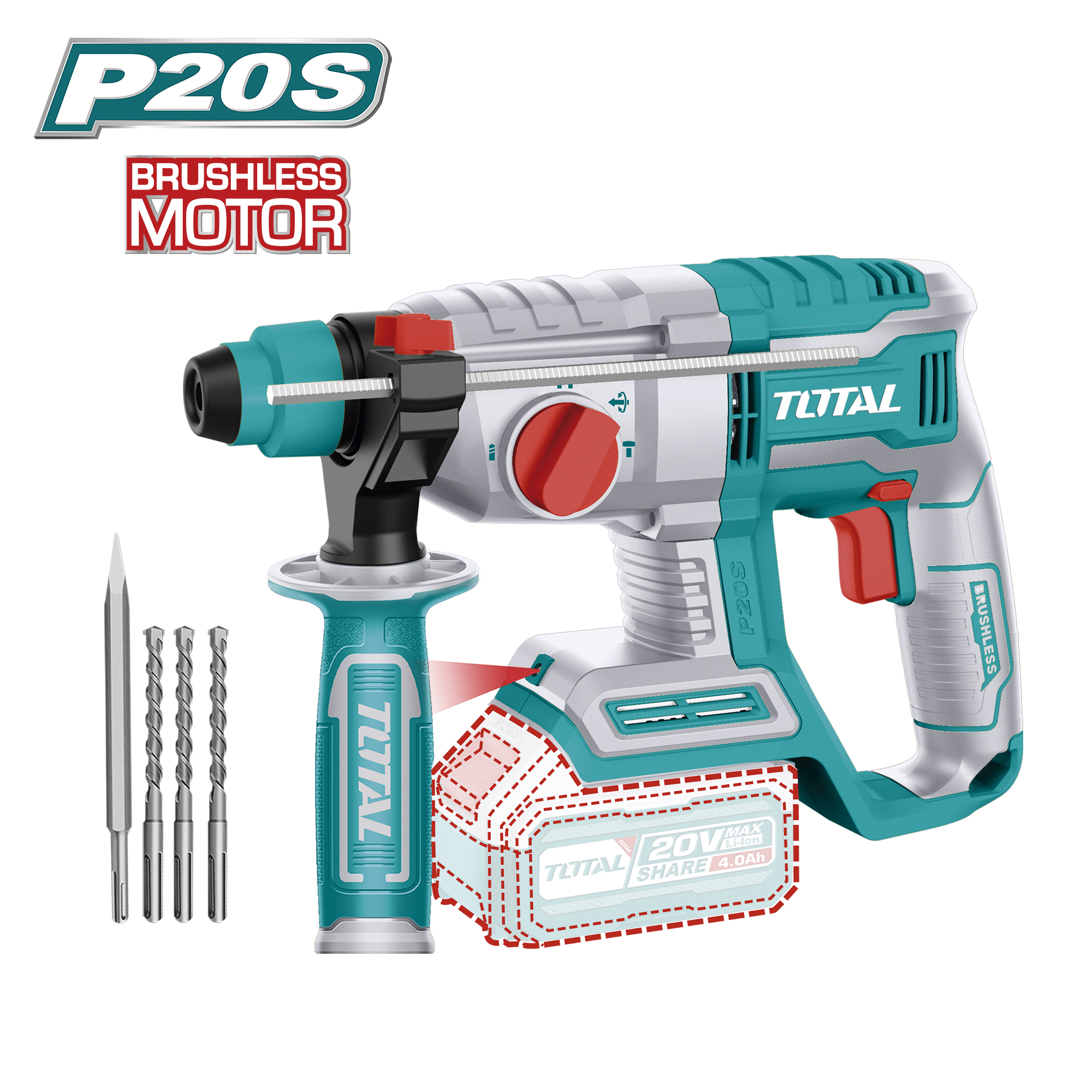 Draadloze brushless boorhamer TRHLI20208 | 20 V