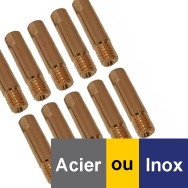 Tubi di contatto per filo di saldatura ACCIAIO o INOX