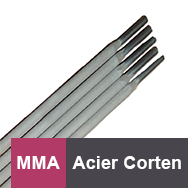 Baguette de soudure MMA pour souder l'Acier Corten