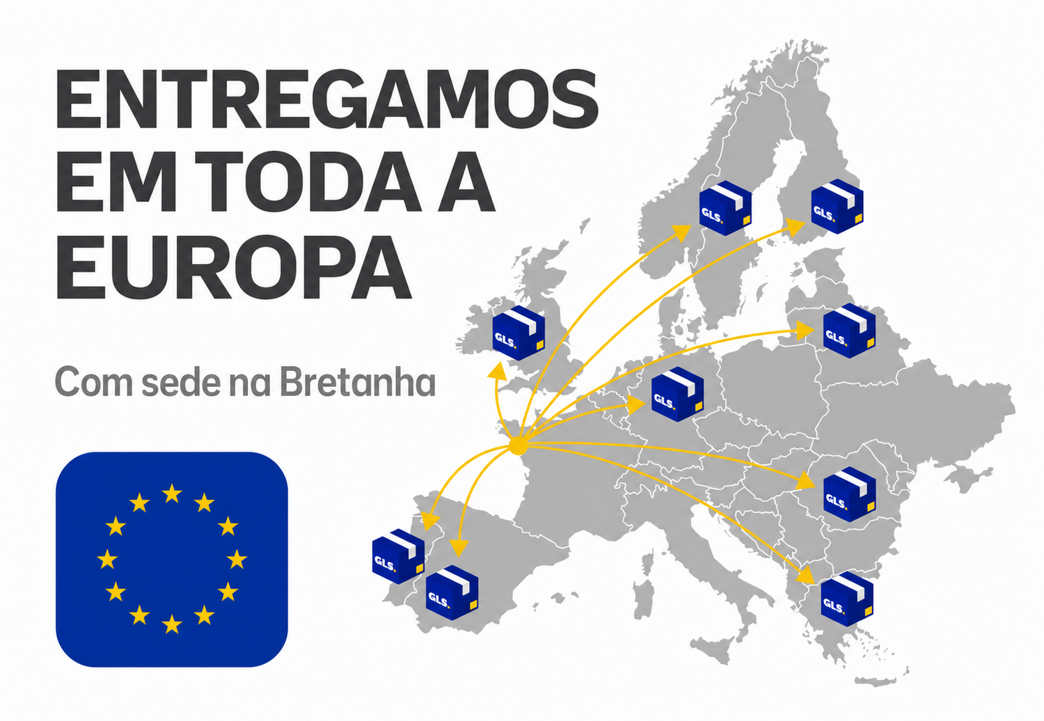 Entrega na Europa com GLS a partir da Bretanha
